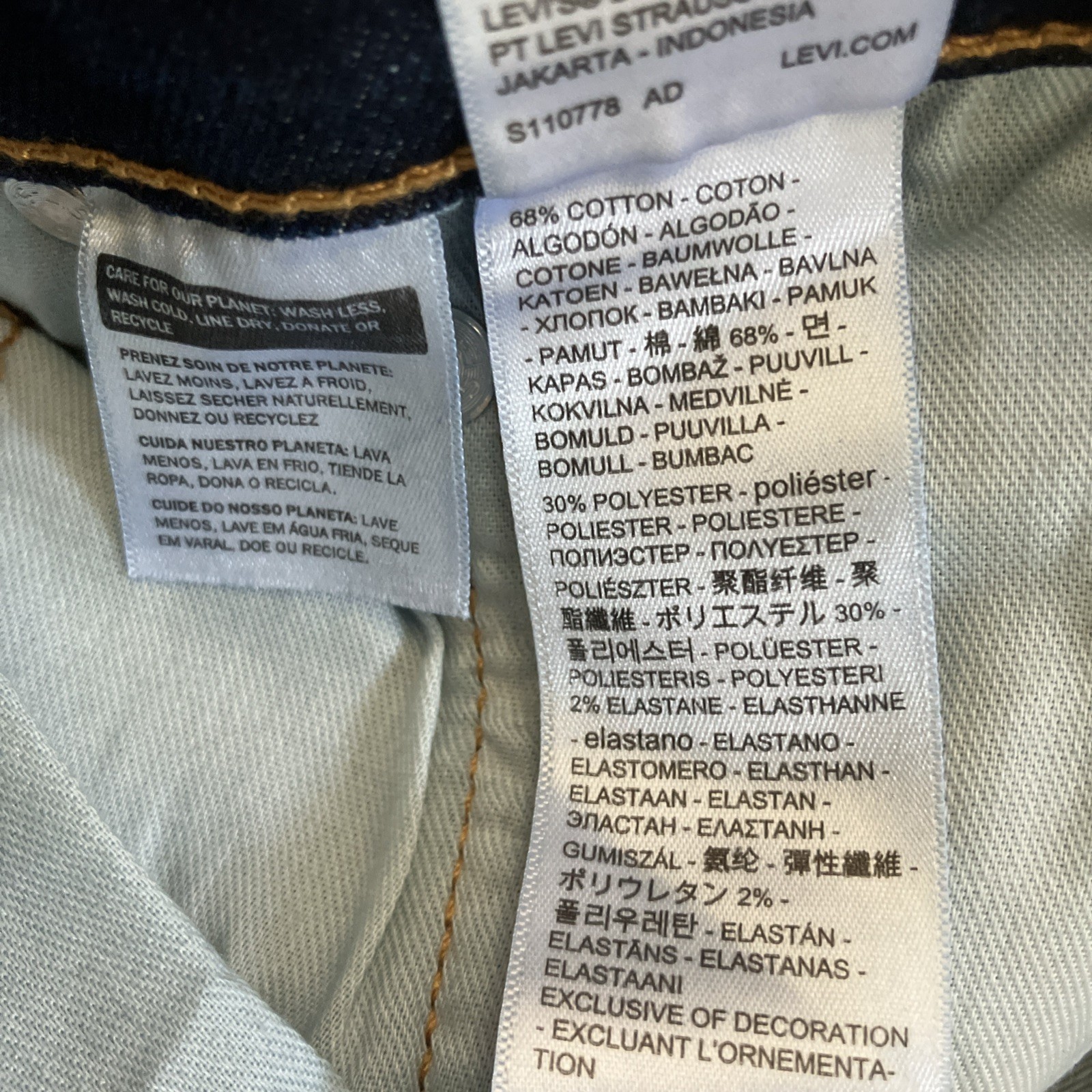 NWT Men’s Levi’s 502 Taper Stretch Dark Blue Jeans Size 36”x32”