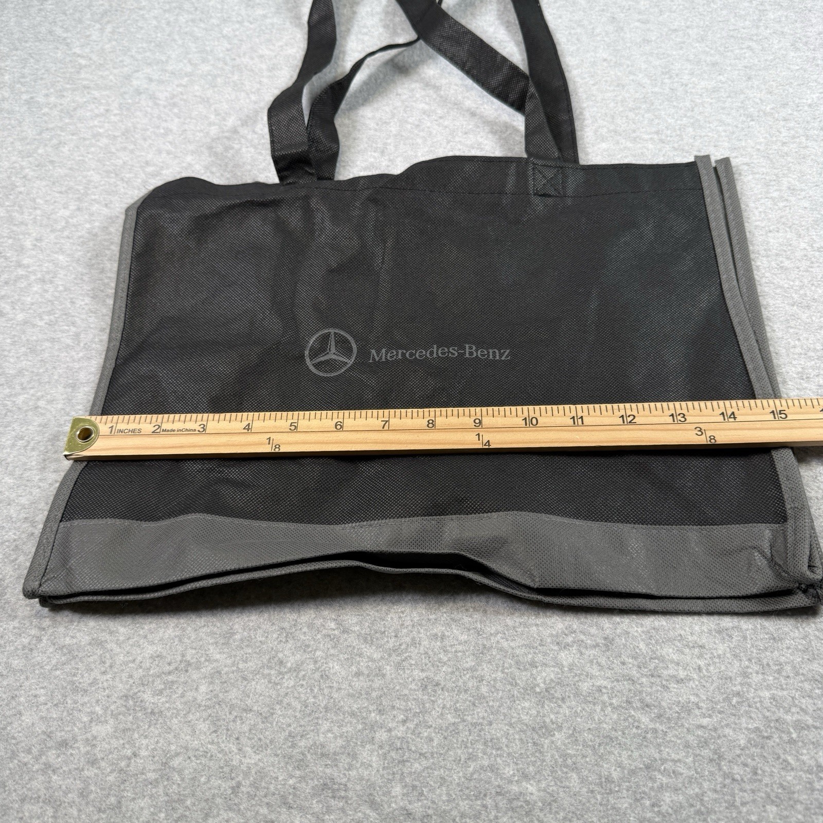 MERCEDES-BENZ TOTE BAG Black and Grey 2 Handle FOLDABLE Lightweight 15x6x12