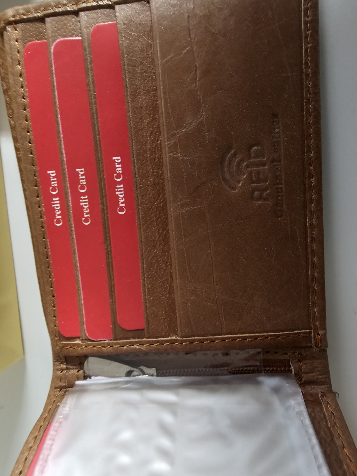 Mens Premium Leather Wallet Bifold Cavelio Lt Brown RFID Genuine Card NEW A1