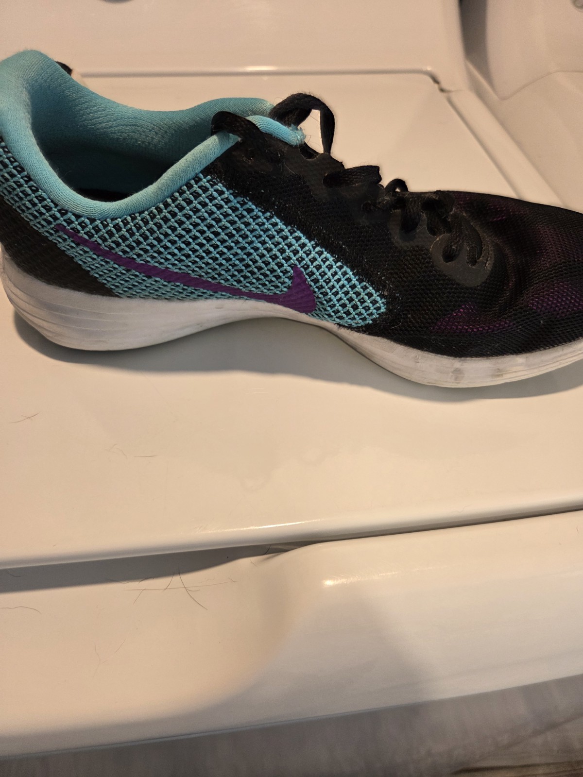 Nike Revolution 3 Teal, Black, And Purple Athletic Shoe Women’s Size 10