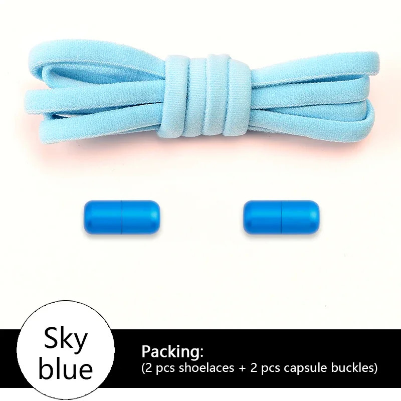 NEW Colorful Options Elastic laces Sneakers No tie Shoelace for Sports Round Sho