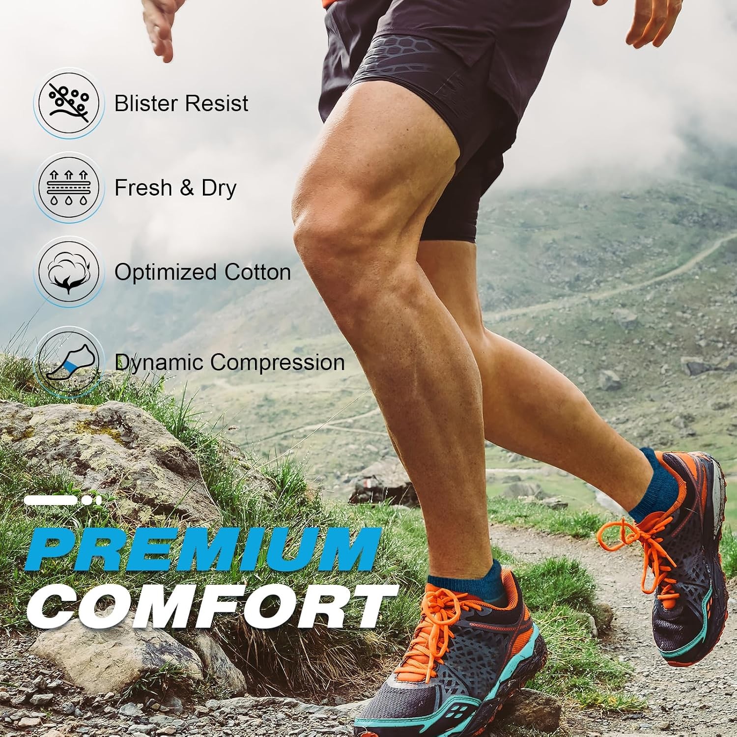 6 Pairs Cushioned Comfort Moisture Wicking Low Cut Cotton Blend Sports Everyday