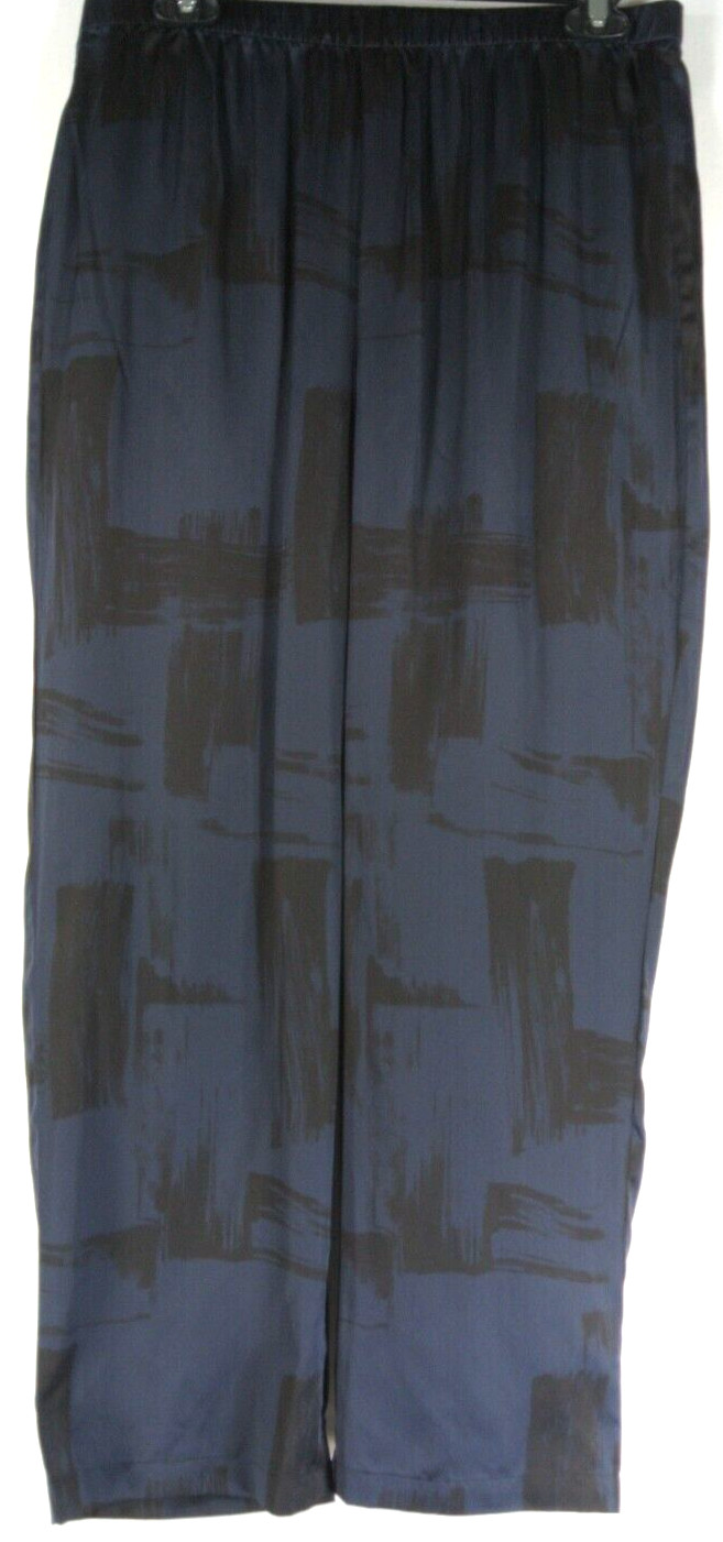 NEW Eileen FisherBrushstroke Print Straight Leg Silk Blend Ankle pants L #P3631
