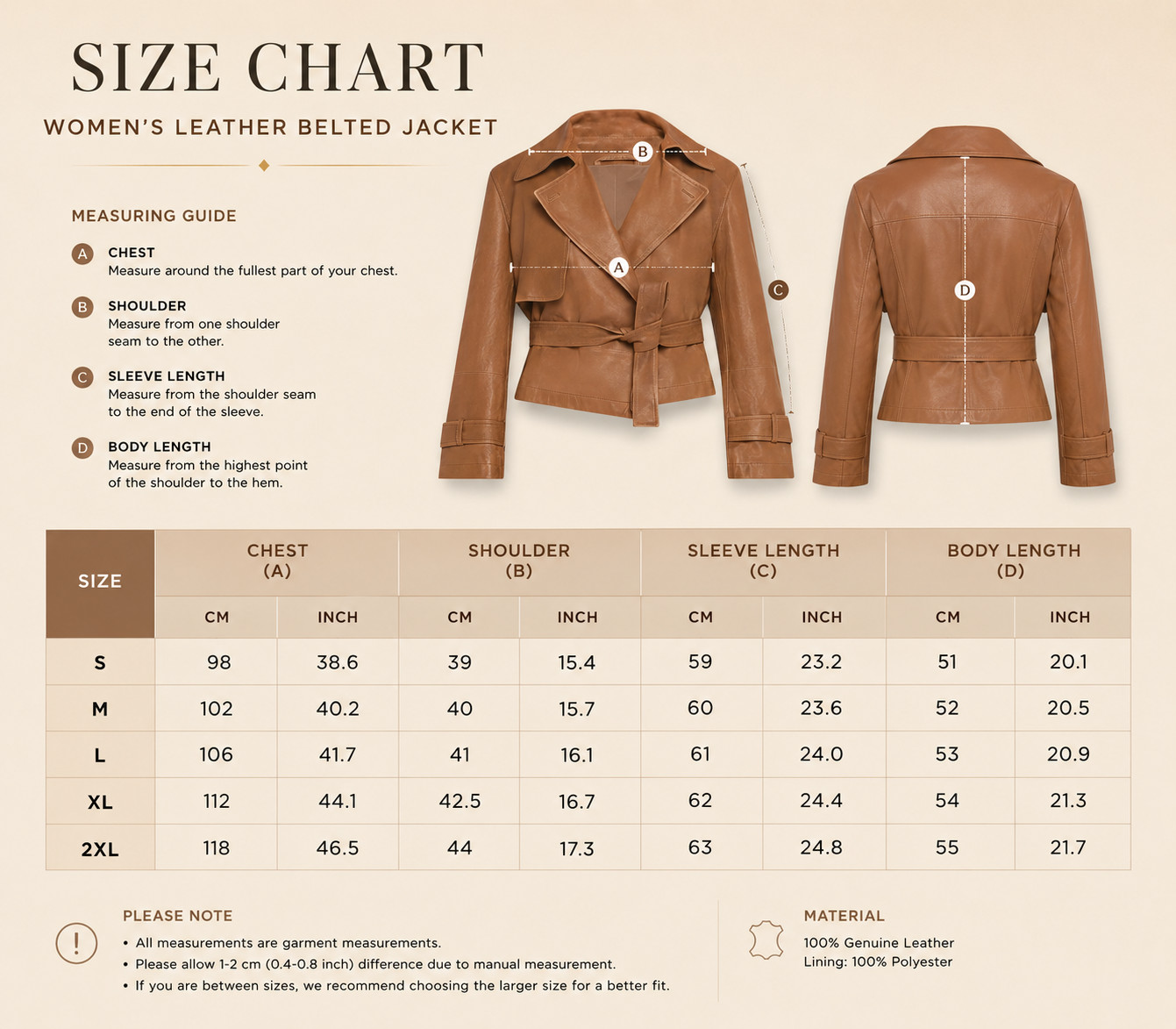 Women’s Trench Jacket Leather Lambskin Overcoat Jacket Real Genuine For Women