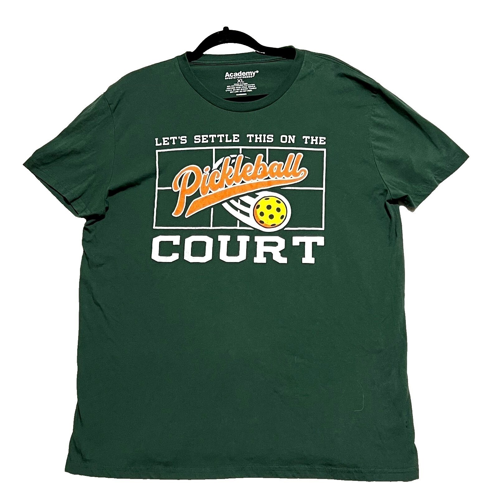 Academy Sports + Outdoors Pickleball T-Shirt Mens XL Green Settle This On Court