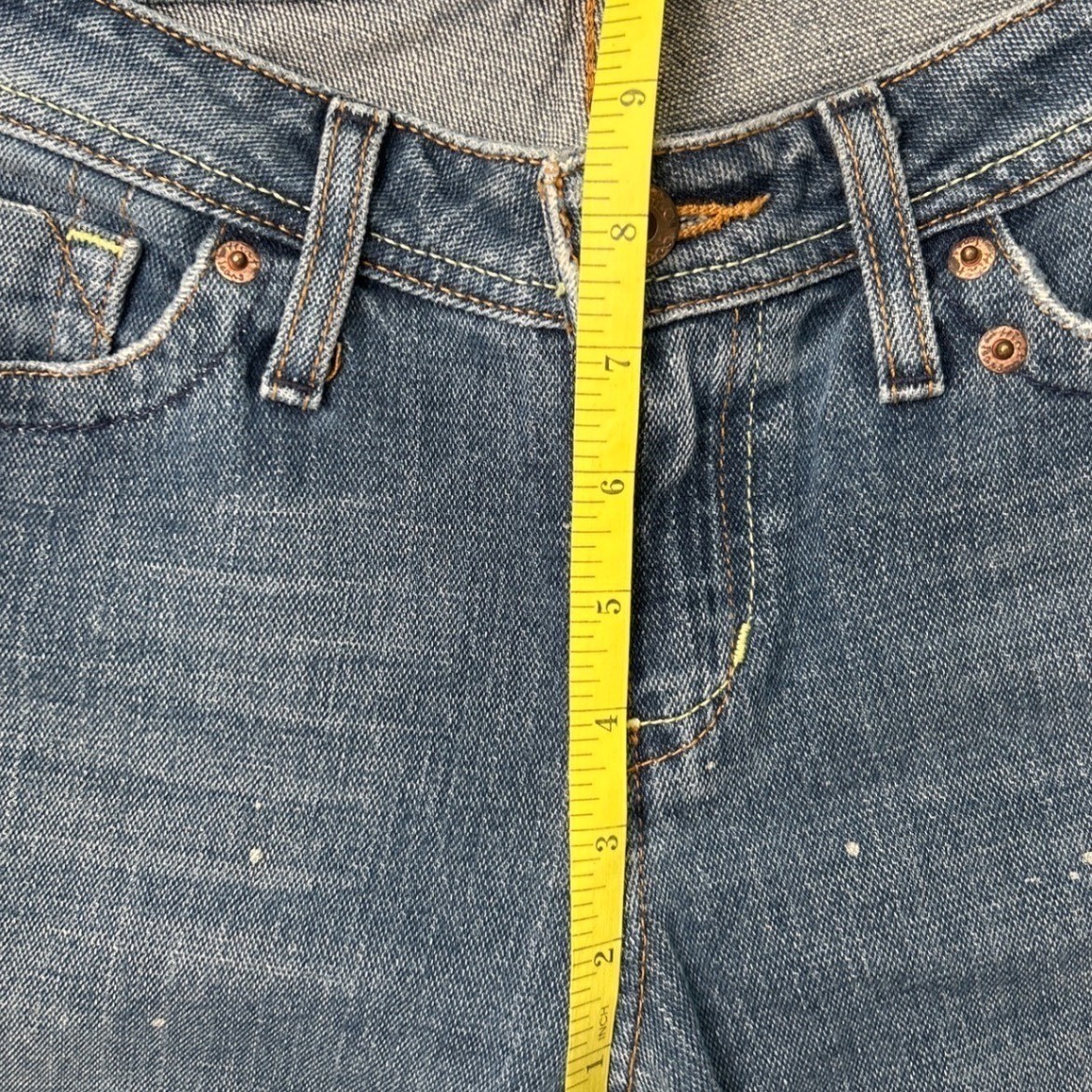Hint Womans Low Rise Bootcut Jeans Size 8/9 Blue Distressed Streetwear Stretch