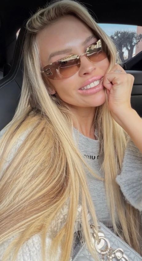 Miu Miu MU A51S 5AK20P Unisex Rectangle Sunglasses in Gold with Brown Lens