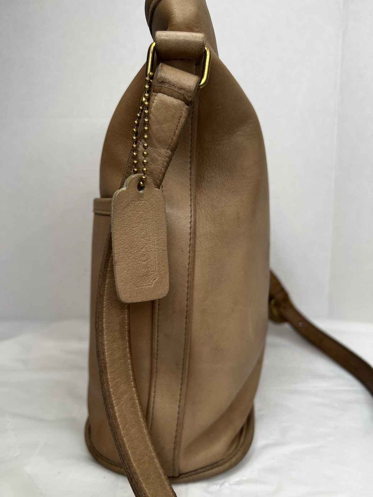 VINTAGE Coach Bleeker Legacy Tan Leather Crossbody Bag Made in USA