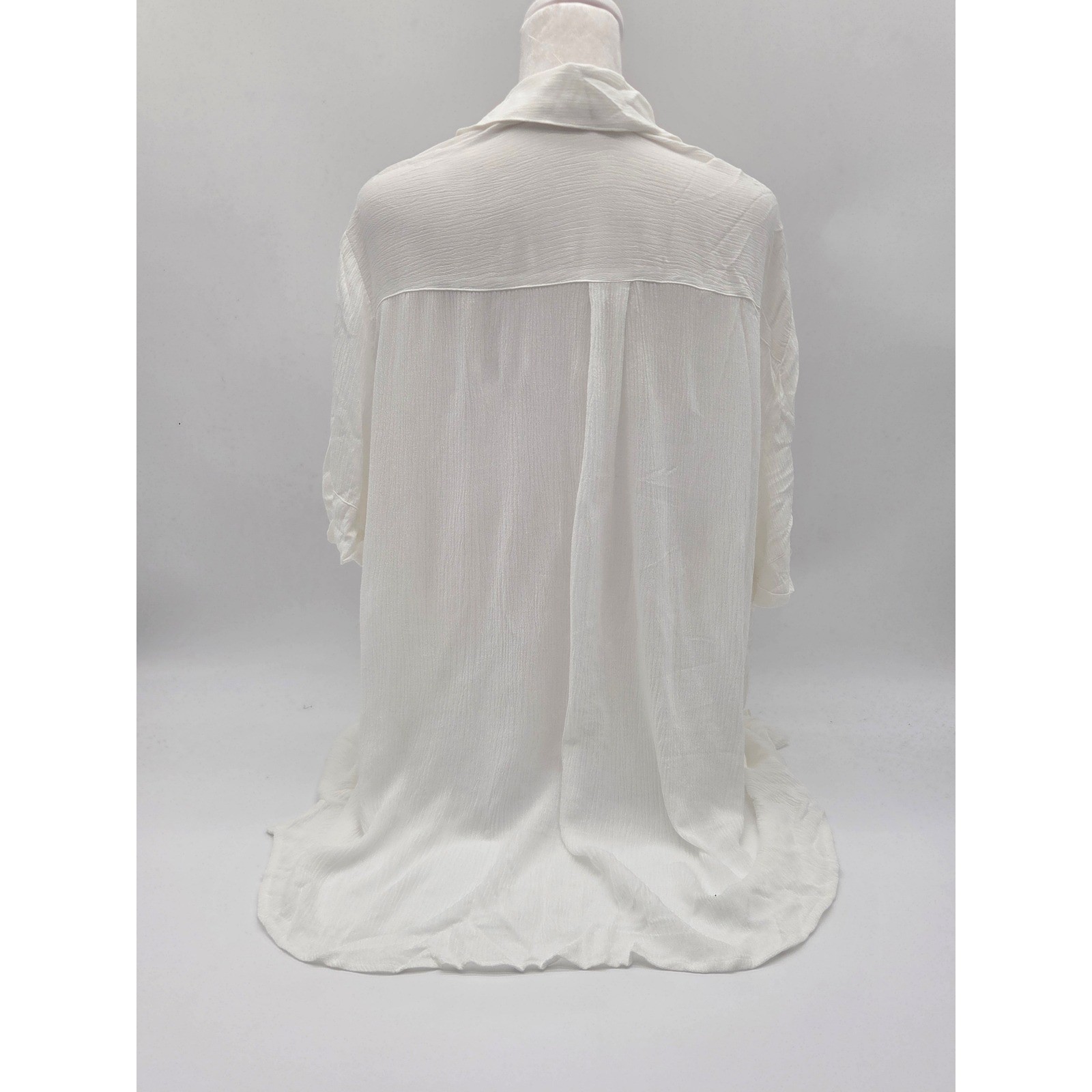 Fortune + Ivy XXL White Rayon Button Front Shirt Blouse Oversized