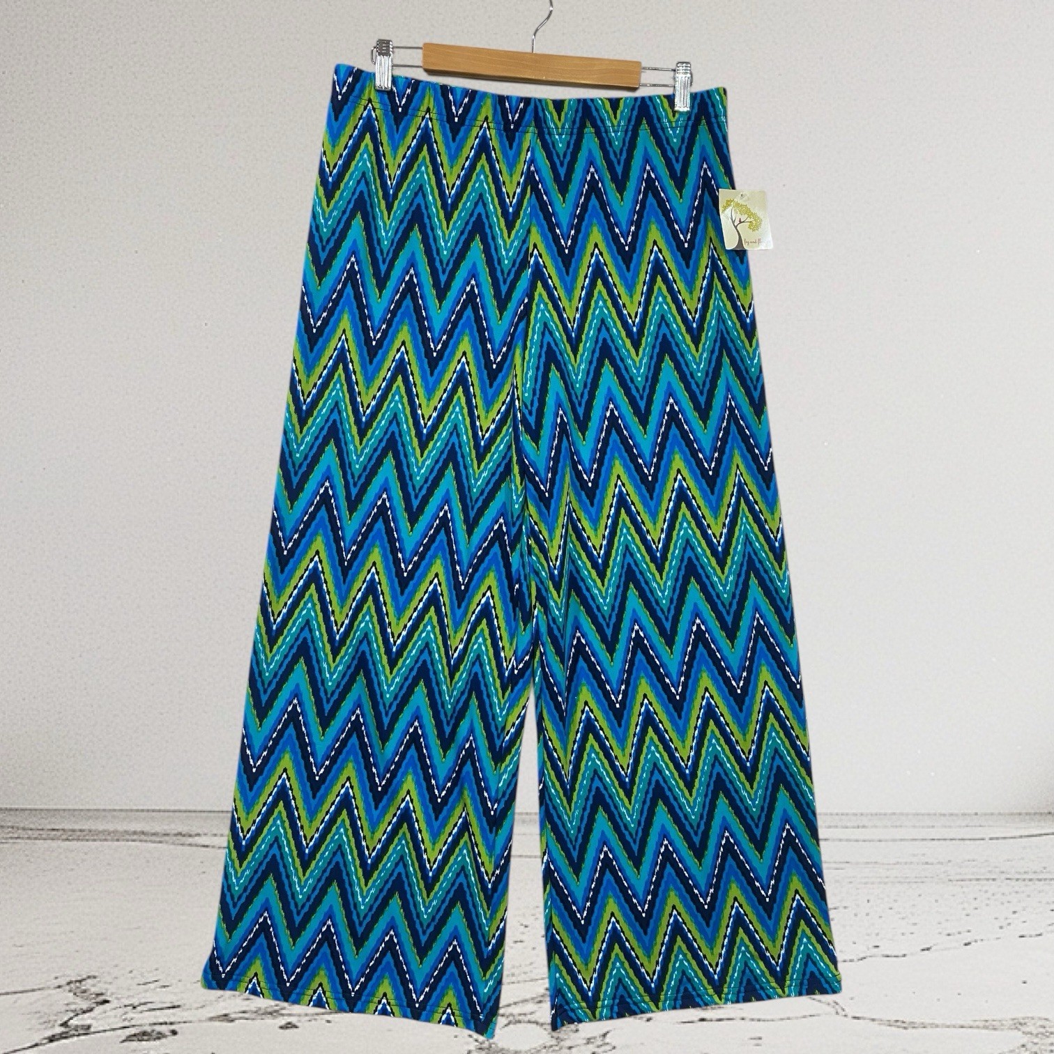 Fig And Flower Womens Wide Leg Pants Size Large Pull On Stretch Boho Chic NWT