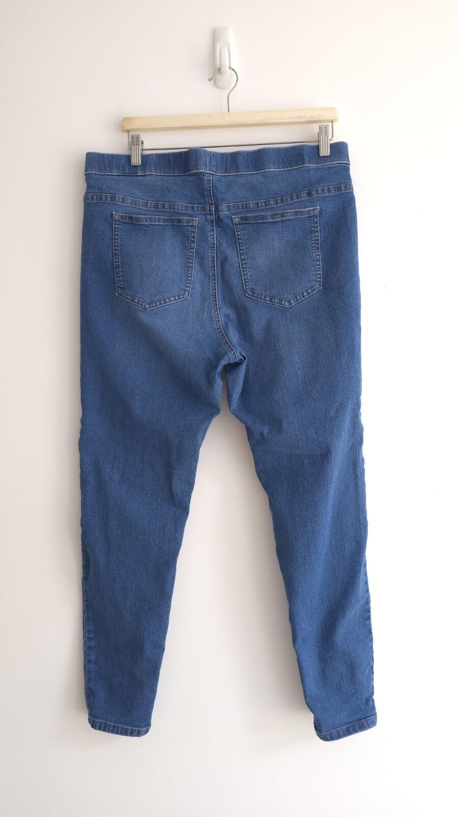 M&S Marks & Spencer Womens Blue Indigo Cotton Blend Denim Jeggings -Sz 18 R