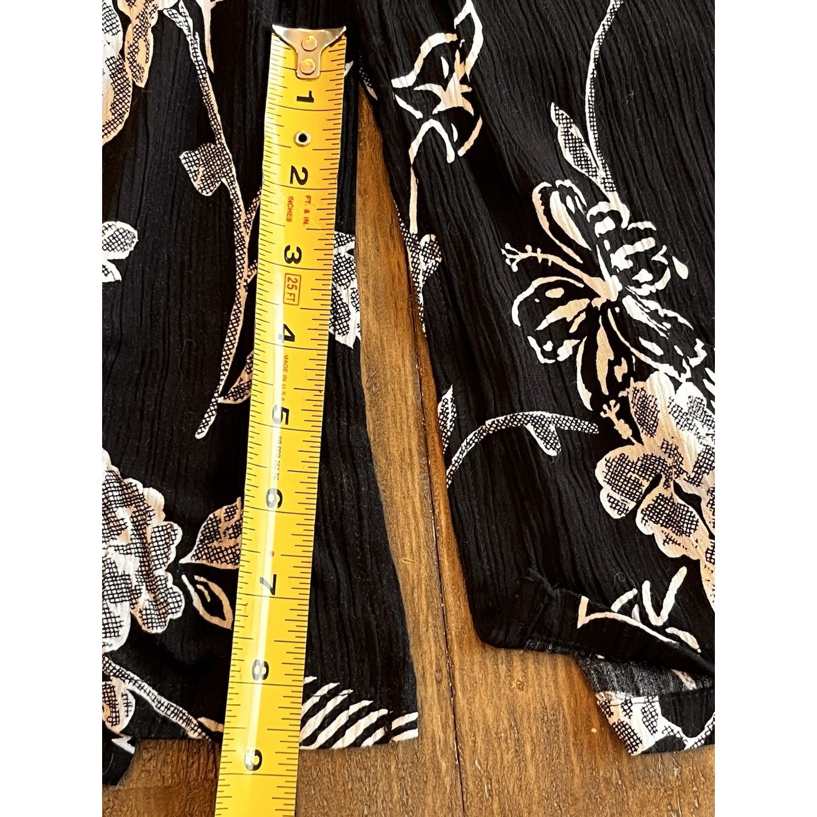 Vtg REQUIREMENTS Black Floral Midi Skirt Elastic Waist Pull On Boho Sz 2X F12