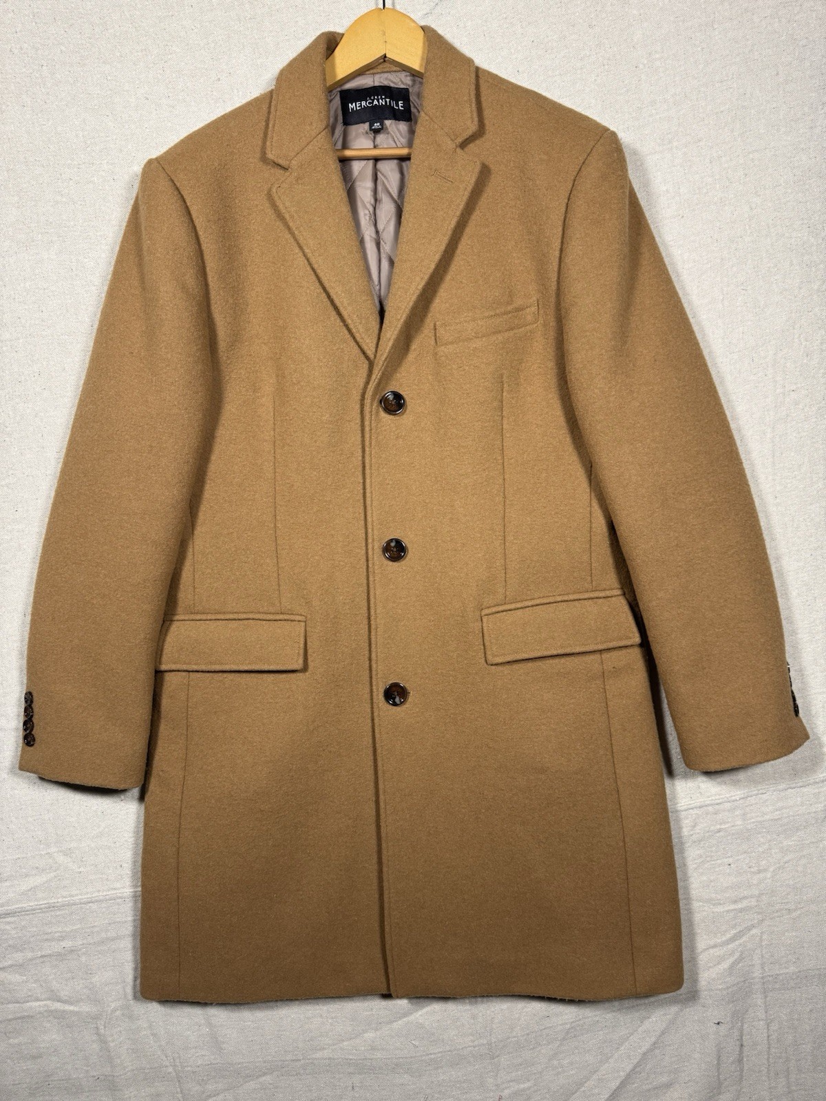 J.Crew Mercantile Thompson Wool Blend Topcoat Men’s Size 40 Camel Brown