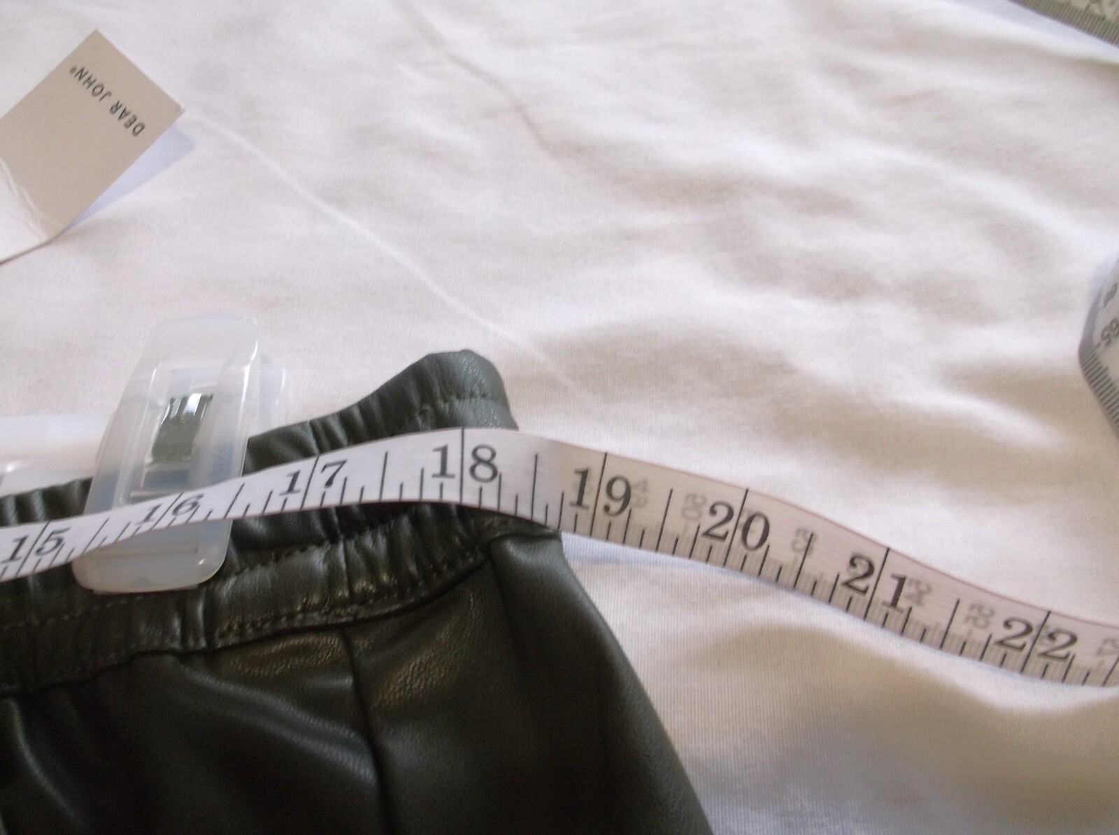 $49 DEAR JOHN 100% Vegan Leather Pants Women Sz XL NWT Pockets Elastic Waist