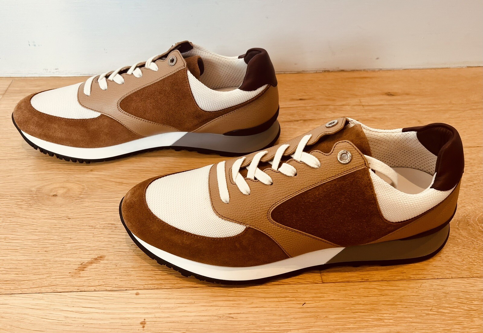 John Lobb Foundry Mens Cognac Suede Trainers Sneakers UK 10.5 EU 44.5 £975 New