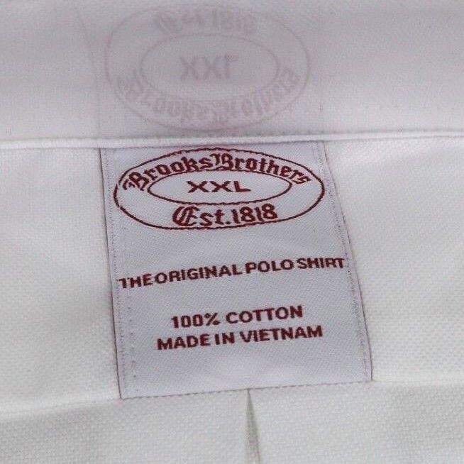 Brooks Brothers Regular The Original Polo Shirt XXL Non-Iron Stretch Solid White