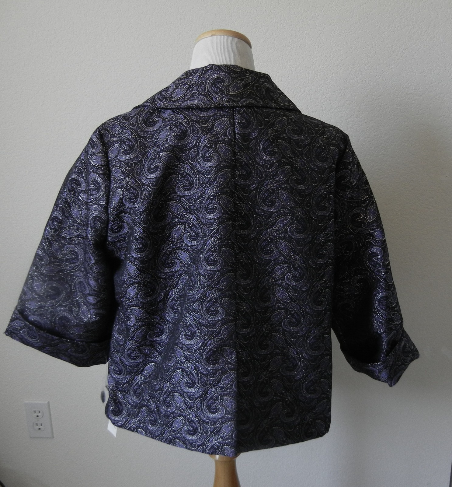 Notations womens purple/plum metallic paisley jacquard brocade 1X new with tags