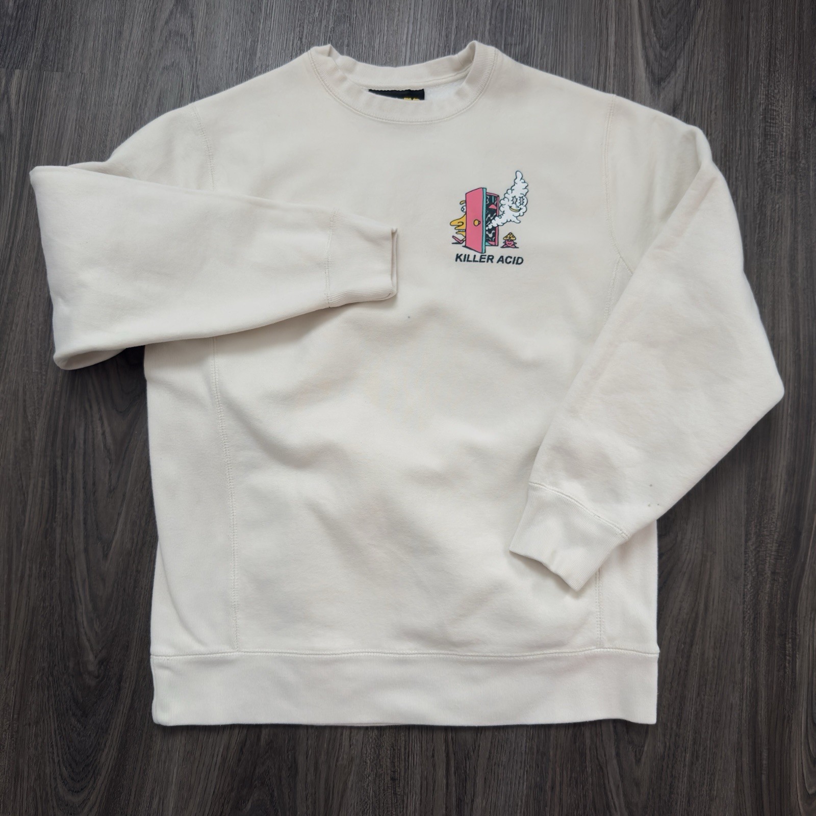 Killer Acid Crewneck Sweatshirt Adult Medium White Graphic