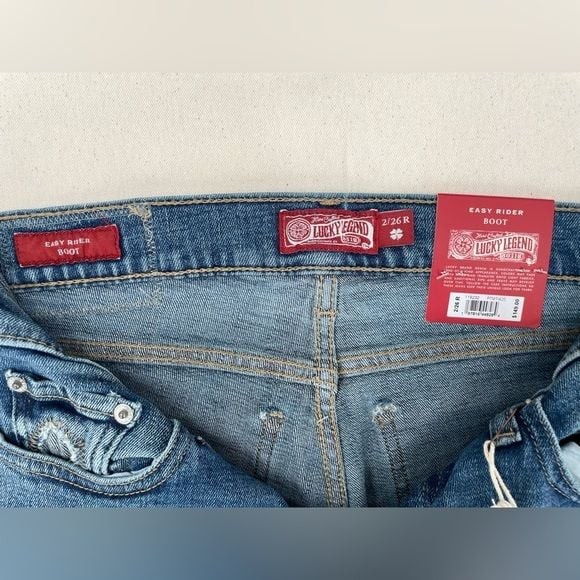 Lucky Legend Easy Rider Jeans. Color: Patch Match Wash. Size 2/ 26 R