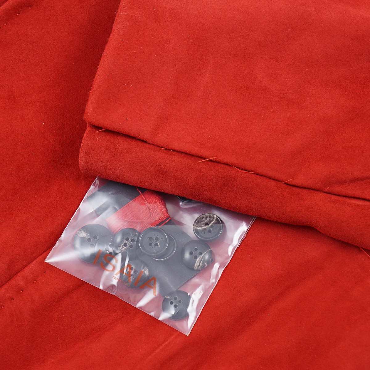 Isaia Red Soft Nappa Lambskin Suede Leather Blazer Jacket Slim L (Eu 52) NWT