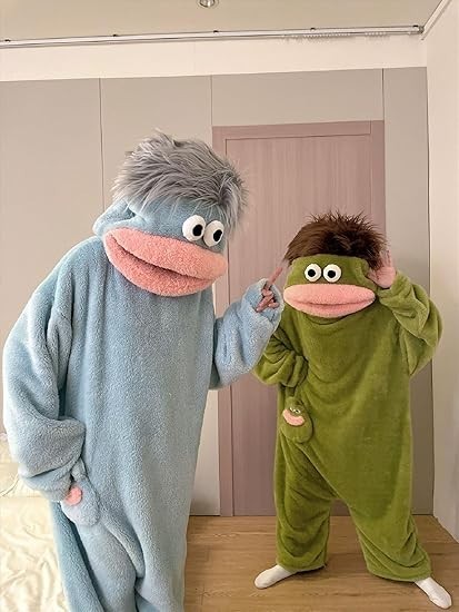 Free Ship Monster Silly Pajamas Funny Costumes Wearable Fancy Dress Fleece Cozy