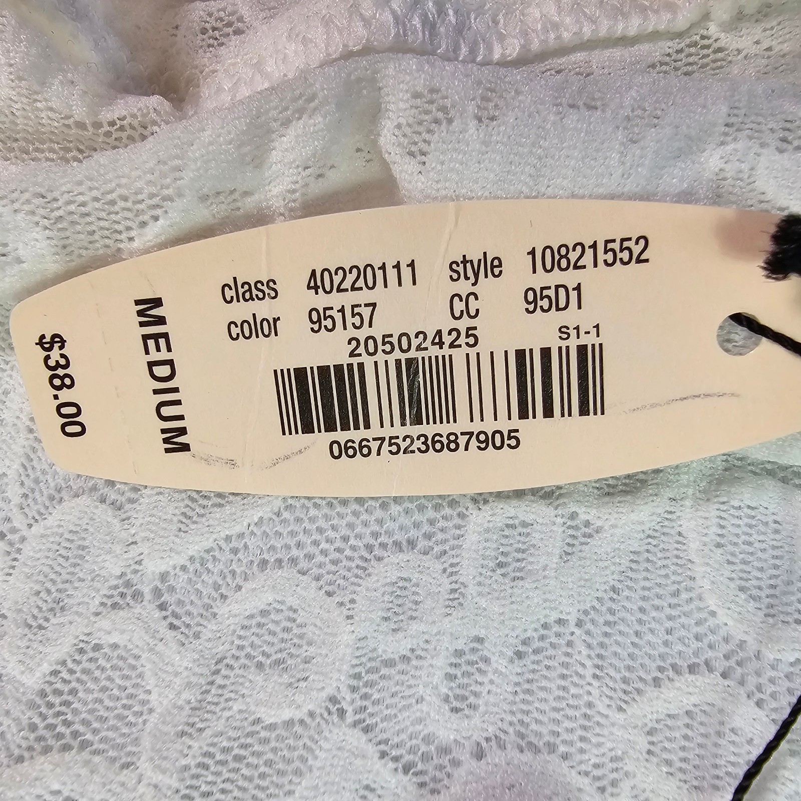 Victoria’s Secret Slip Dress Medium White Lace Sheer Mesh Chemise STAIN
