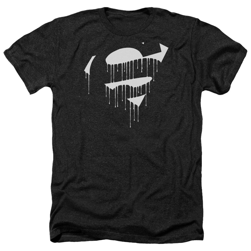 SUPERMAN DRIPPING SHIELD Licensed Adult Men’s Heather Tee Shirt SM-3XL