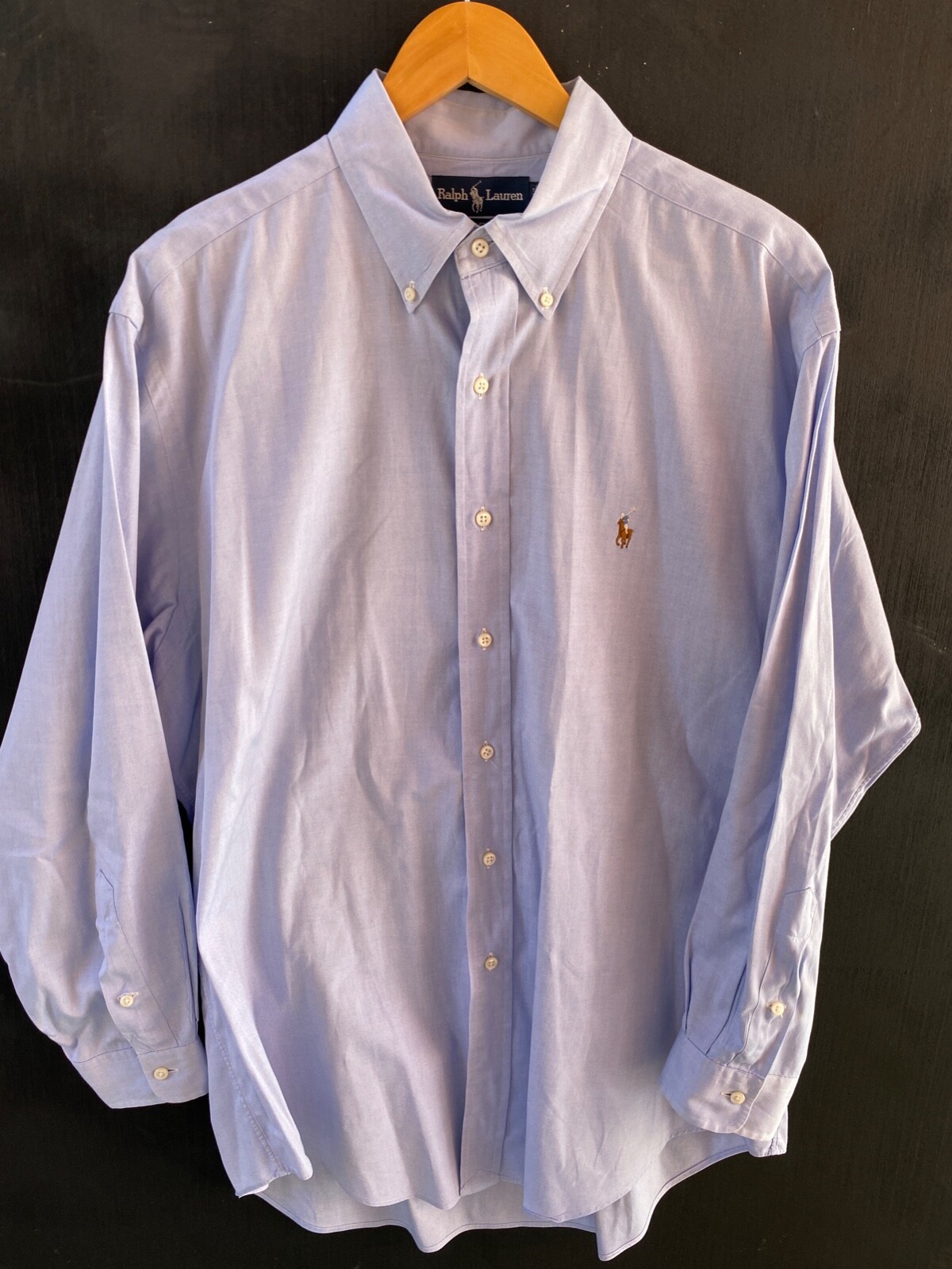 Ralph Lauren Yarmouth 100% Cotton Solid Blue Dress Shirt Men’s 16.5 – 33