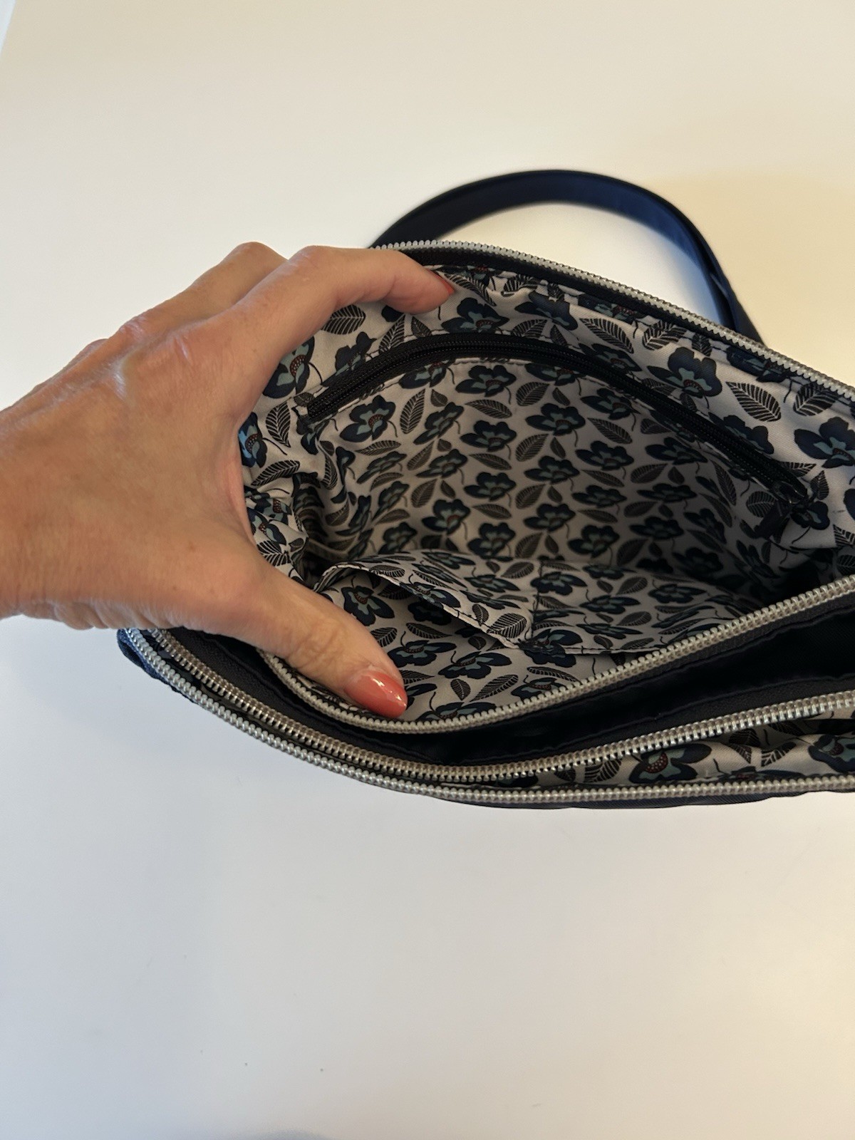 Vera Bradley Midtown Crossbody Bag Floral Lining
