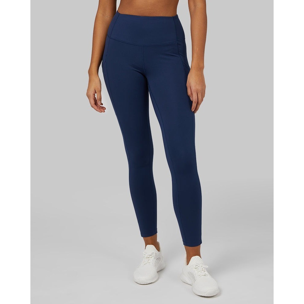 32 Degrees Cool Leggings Medium Blue High Rise Side Pocket TLBASHB02RT-664-M