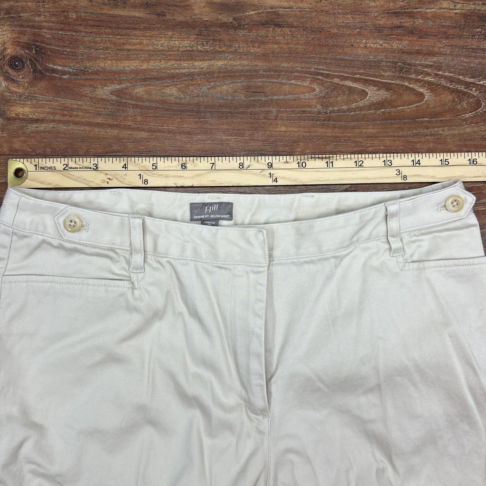 J. JILL Genuine Fit Below Waist Stretch Cream Womens Dress Pants Office Size 10