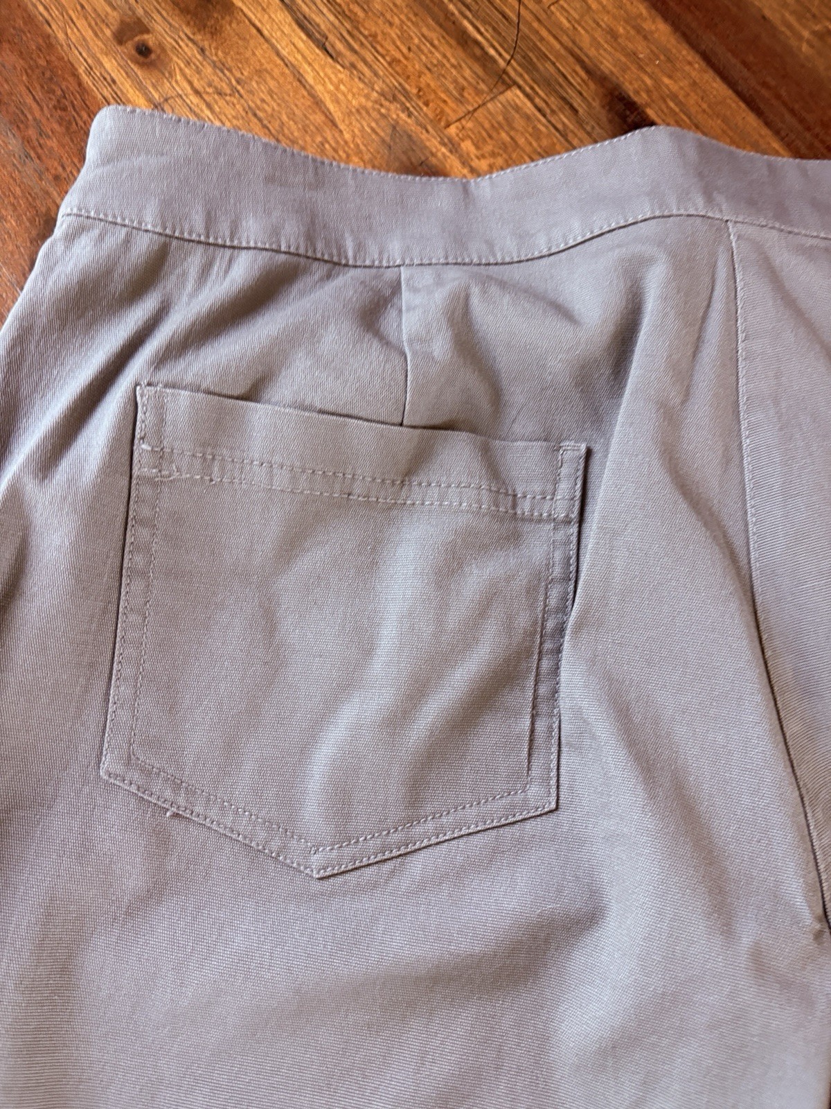 Eileen Fisher Pants Taupe Size Large Wide Leg 37” X 31” 97% Cotton / 3% Spandex