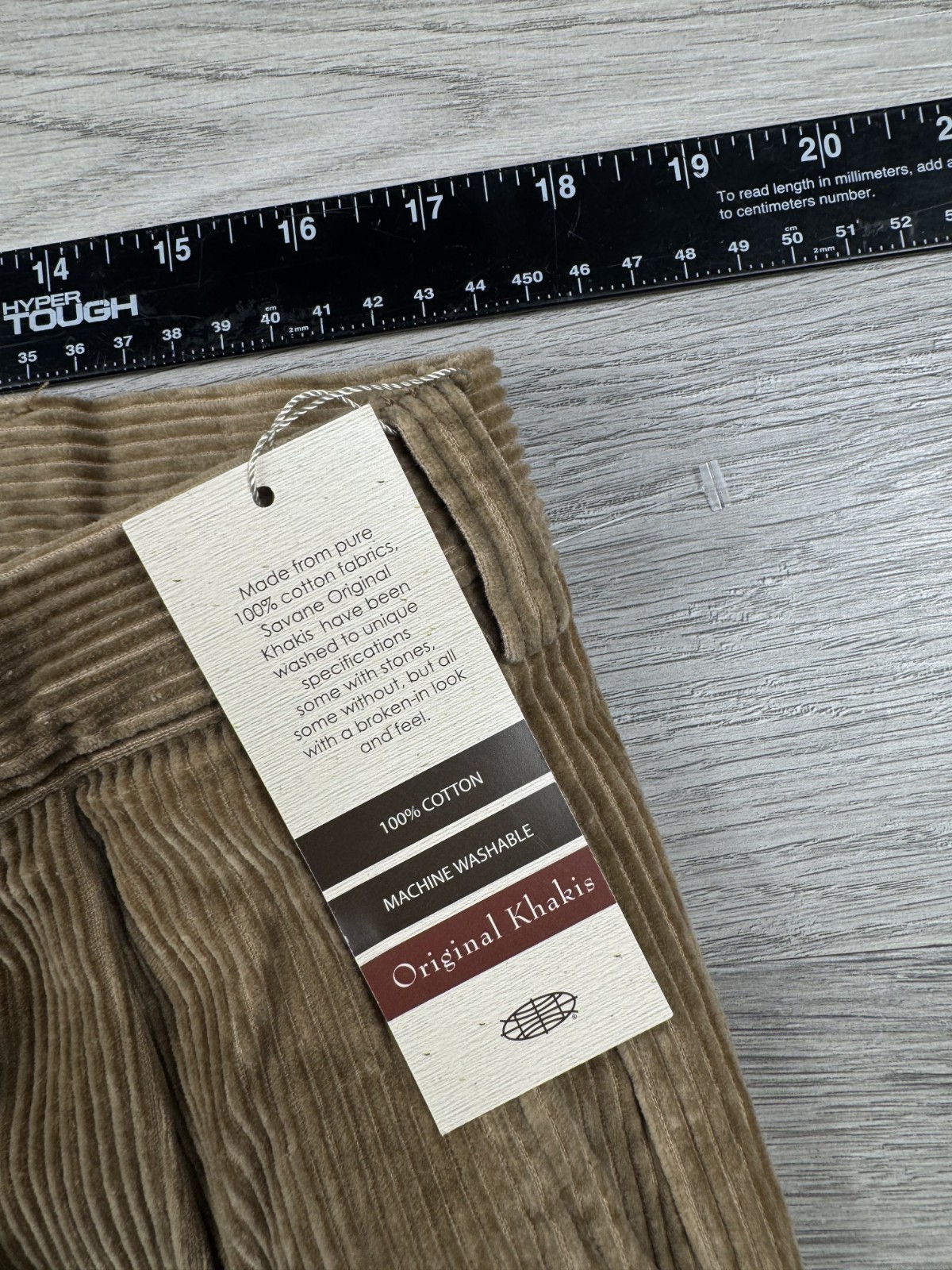 Savane Pants Mens 36×29 Brown Khaki Whale Corduroy Pleated Front Relaxed Fit
