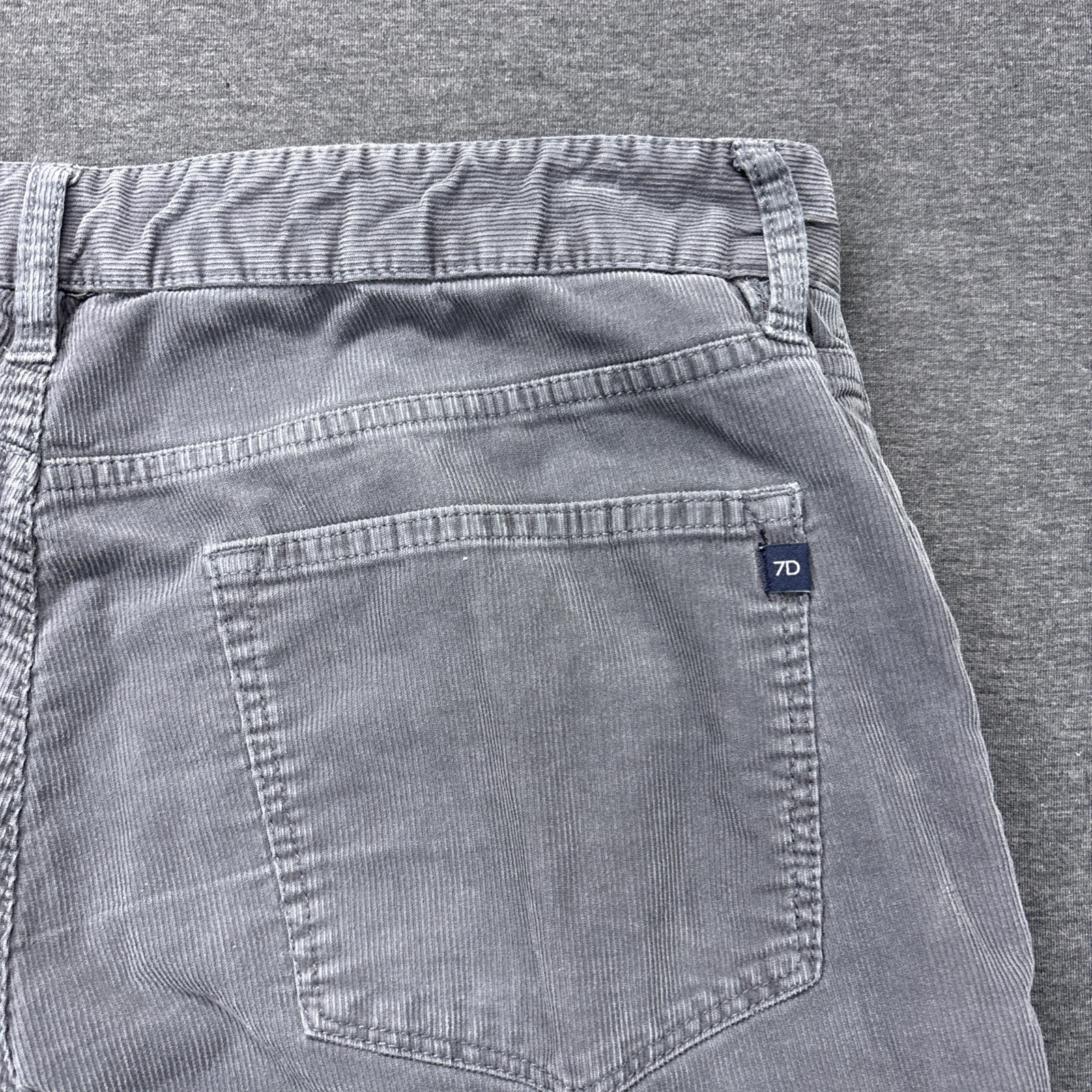 7 Diamonds Corduroy Pants Mens 34×33 Clifton Slim Straight 5 Pocket Gray Stretch