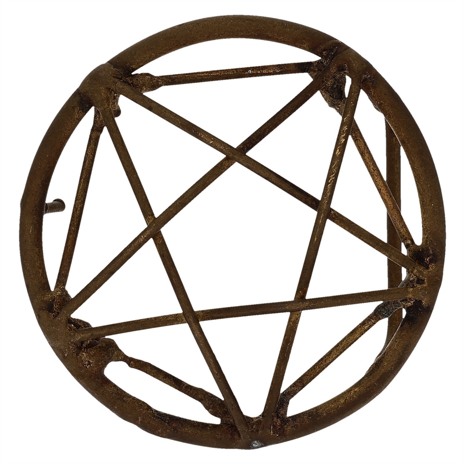 Vtg Pentagram Handmade Pentacle Occult Pagan Witchcraft Biker Goth Belt Buckle