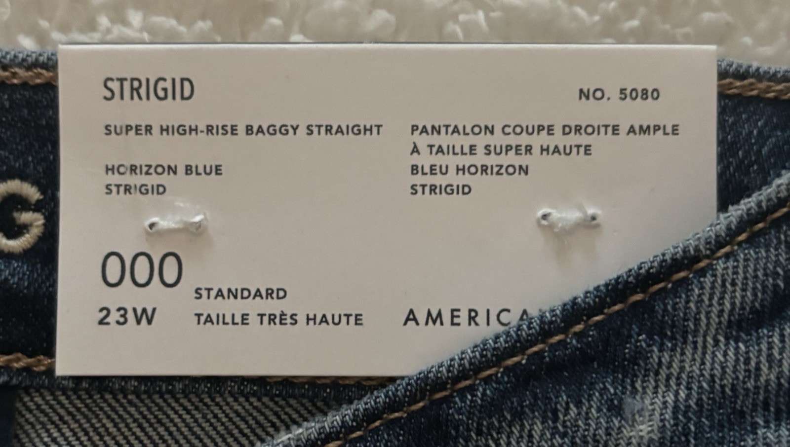 American Eagle Strigid High-Rise Baggy Straight Jeans Blue Denim Women