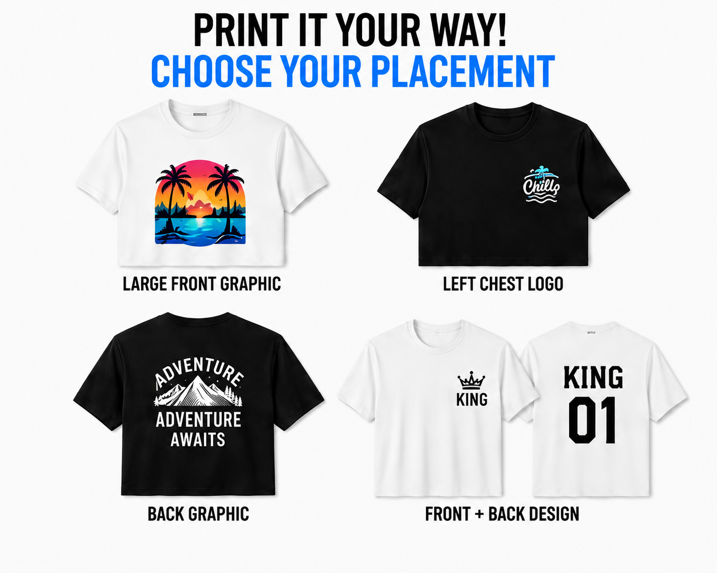 Custom Personalized T-Shirt Photo Text Logo DTF Print Cotton Tee Men Women