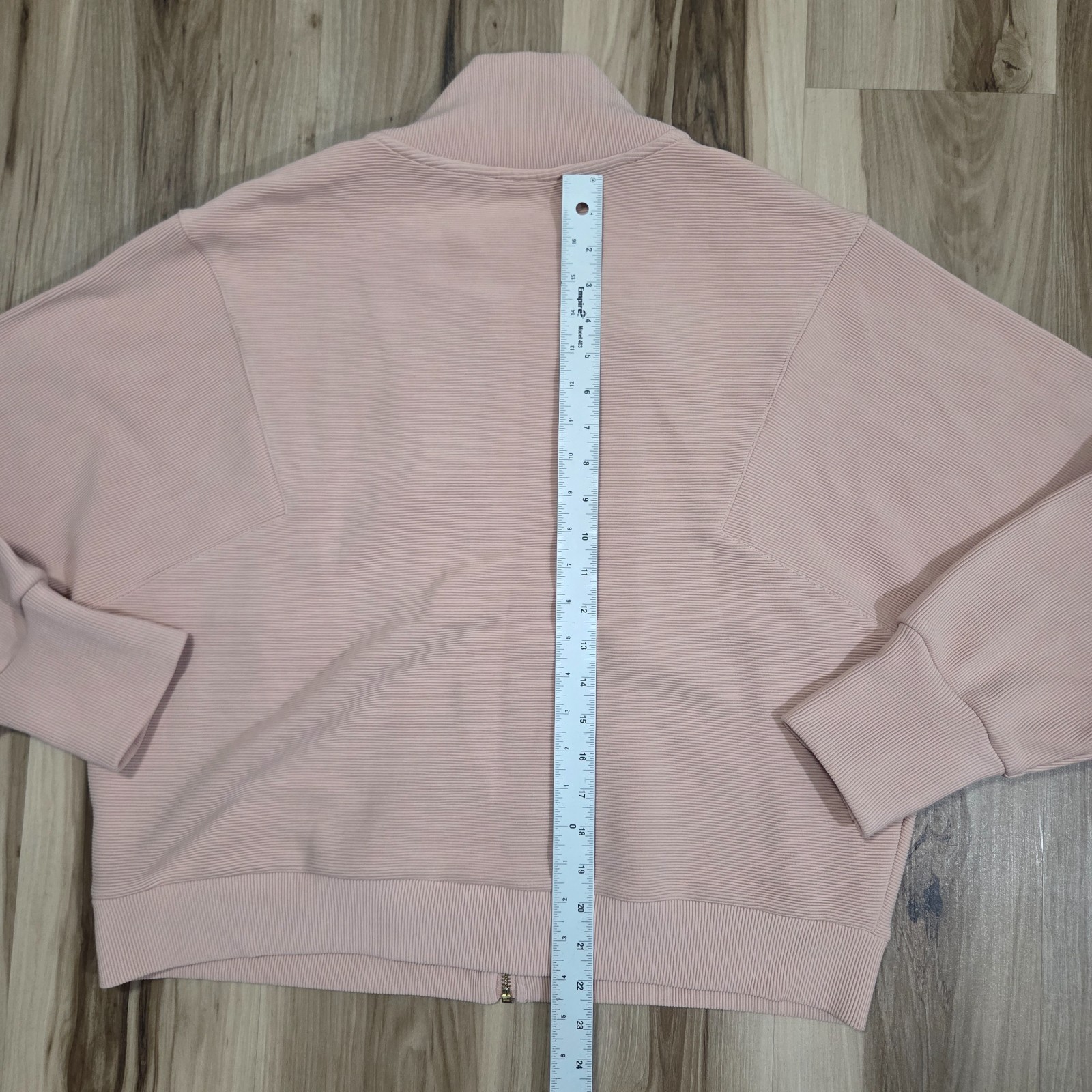 Varley Alia Zip Through Jacket in Mahogany Rose Womens Large Rib