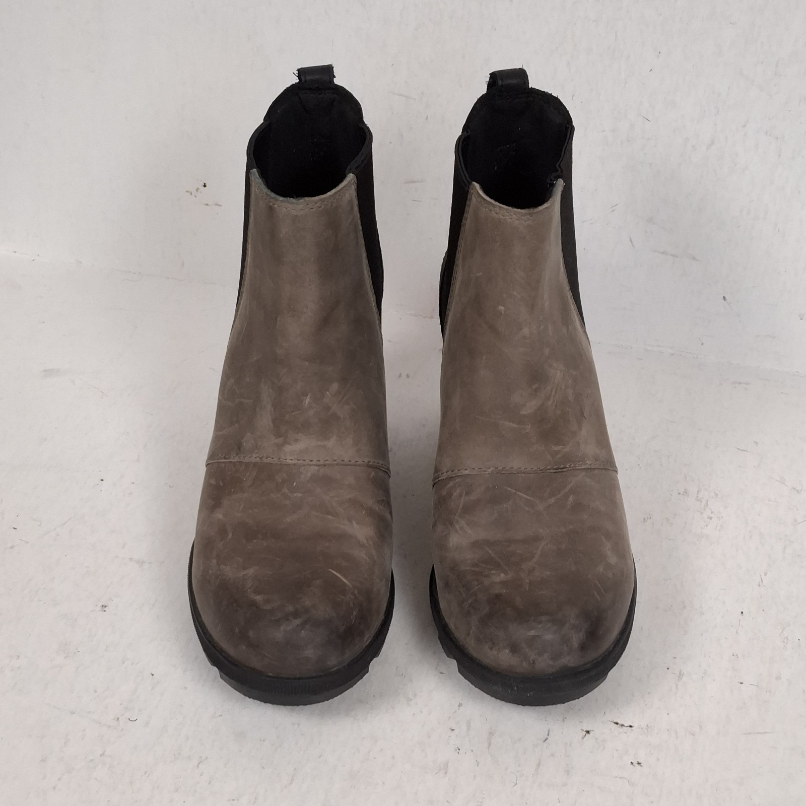 Sorel Joan of Arctic II Chelsea Wedge Ankle Boots Black Leather US 6.5 EU 37.5
