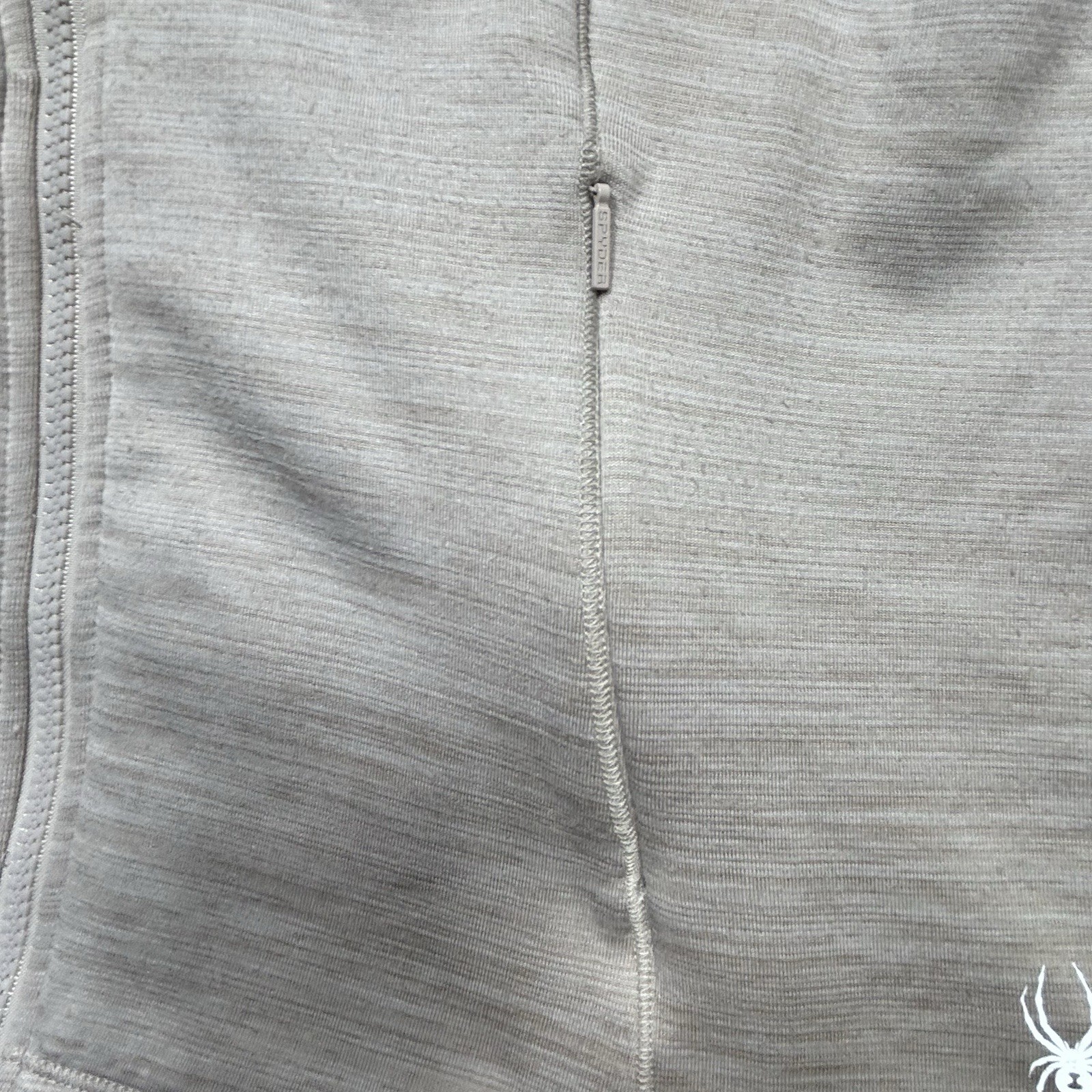 Spyder Active Jacket Womens XL Beige Full Zip Stretch Zip Pockets Activewear EUC