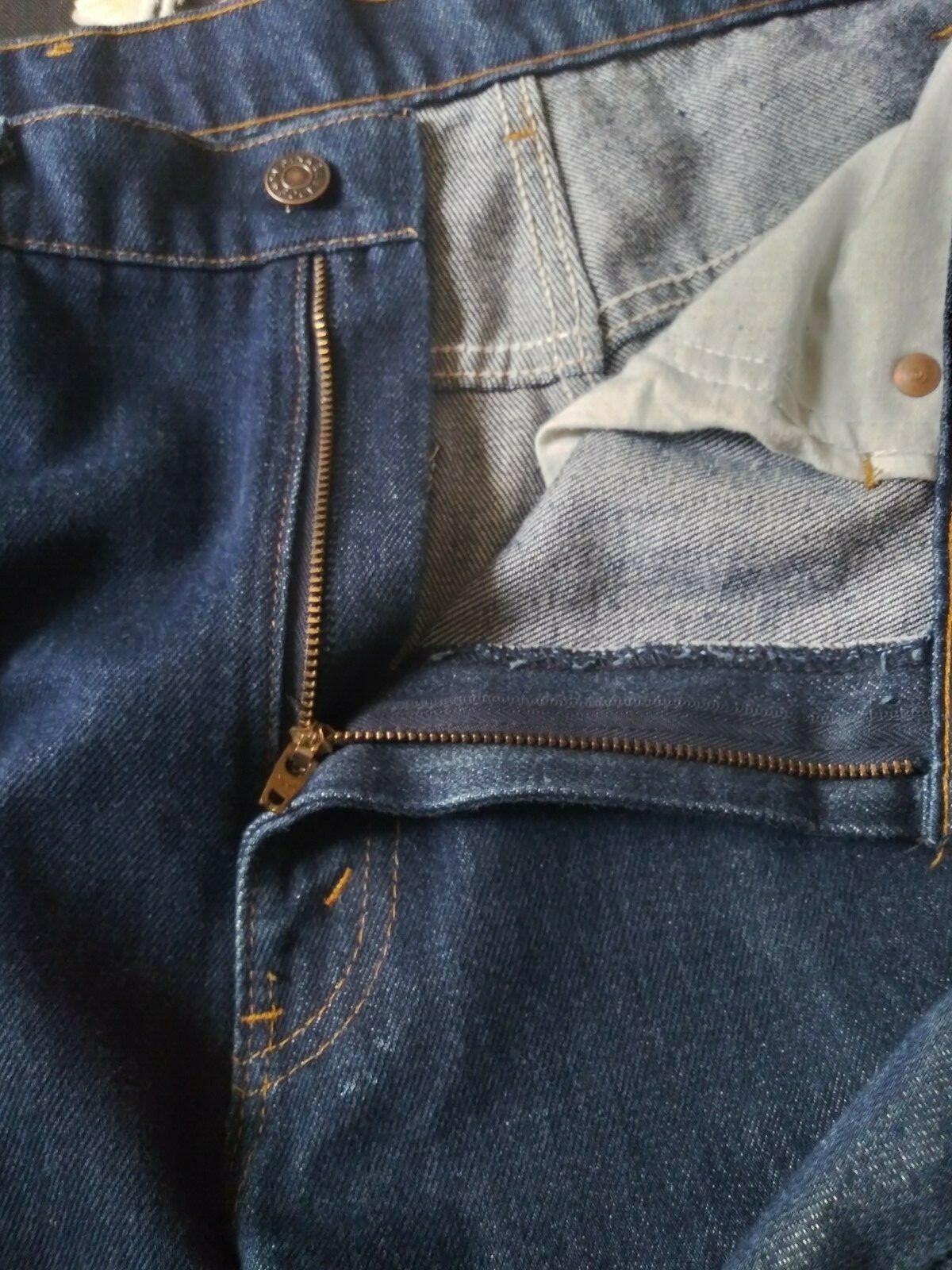 Plain Pockets JC Penny Men’s VTG Jeans Denim Dark Size 35 1/2″ x 32″ Boot Cut