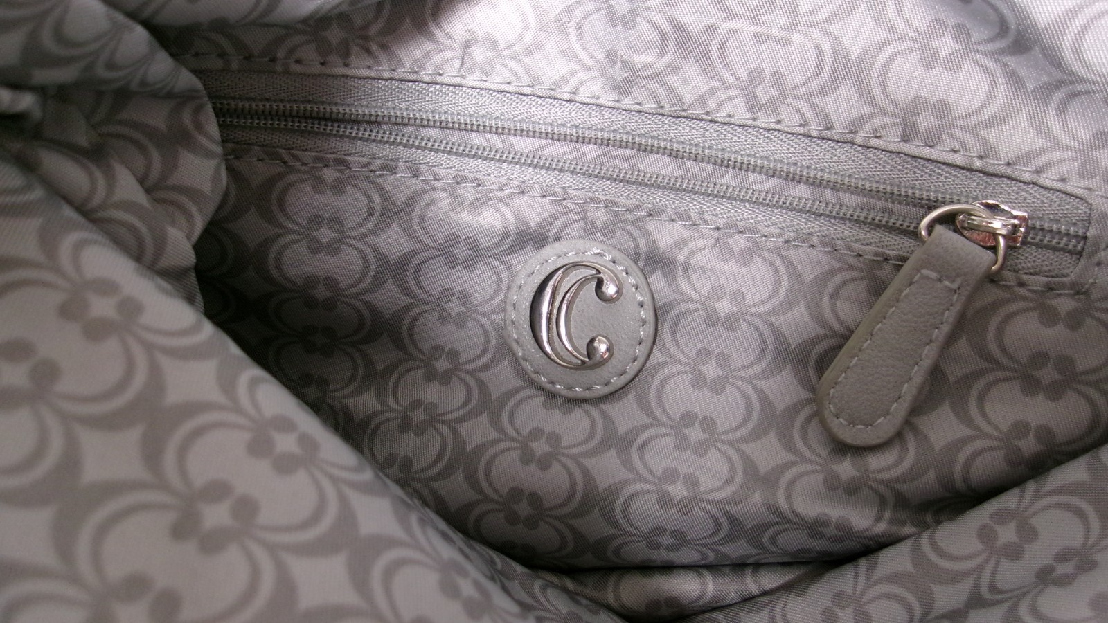 Charming Charlie Gray Metallic Fold-Over Crossbody Purse