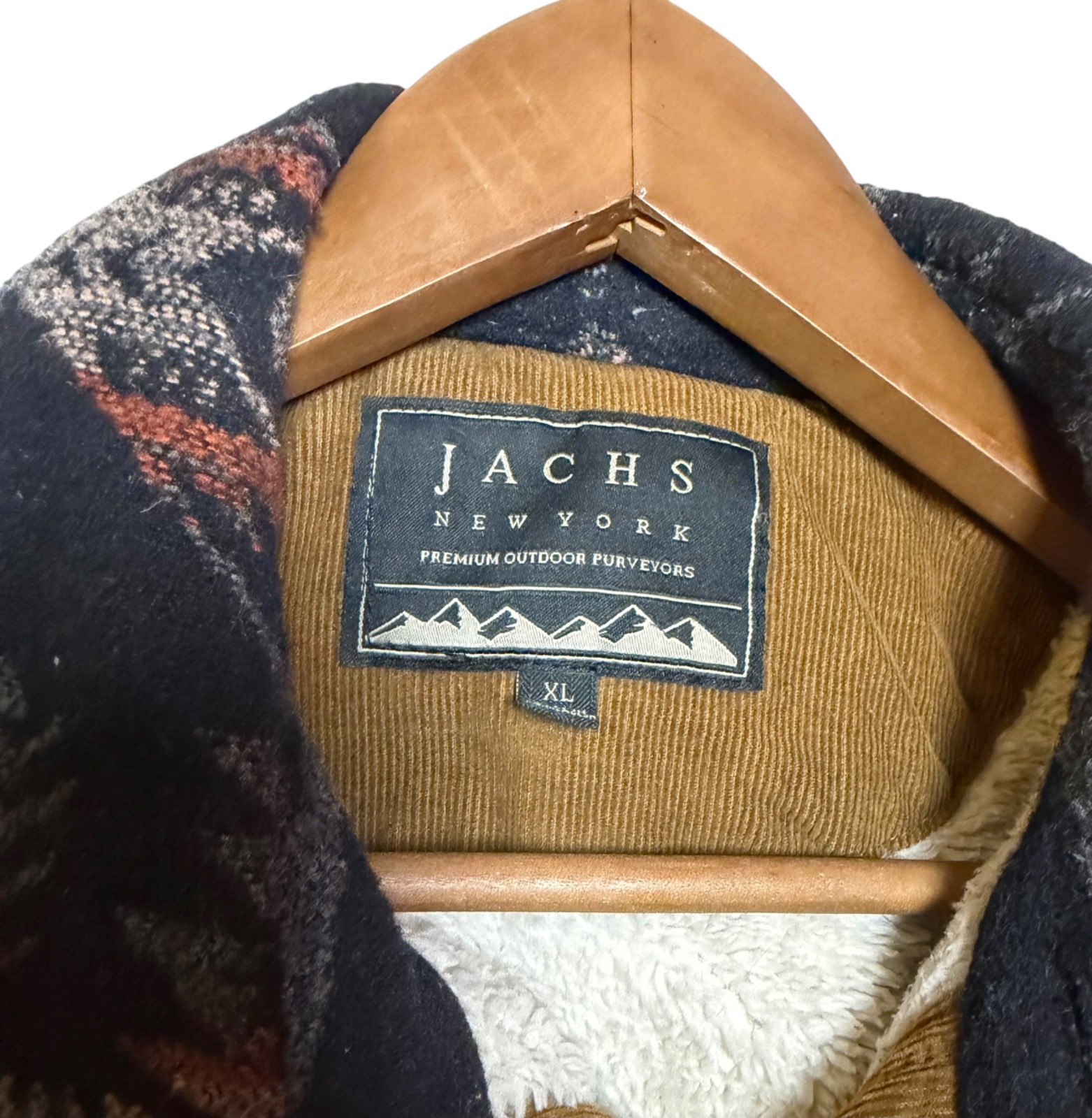 Jachs New York Sherpa Lined Aztec Jacket Shirt Mens XL Western Shacket