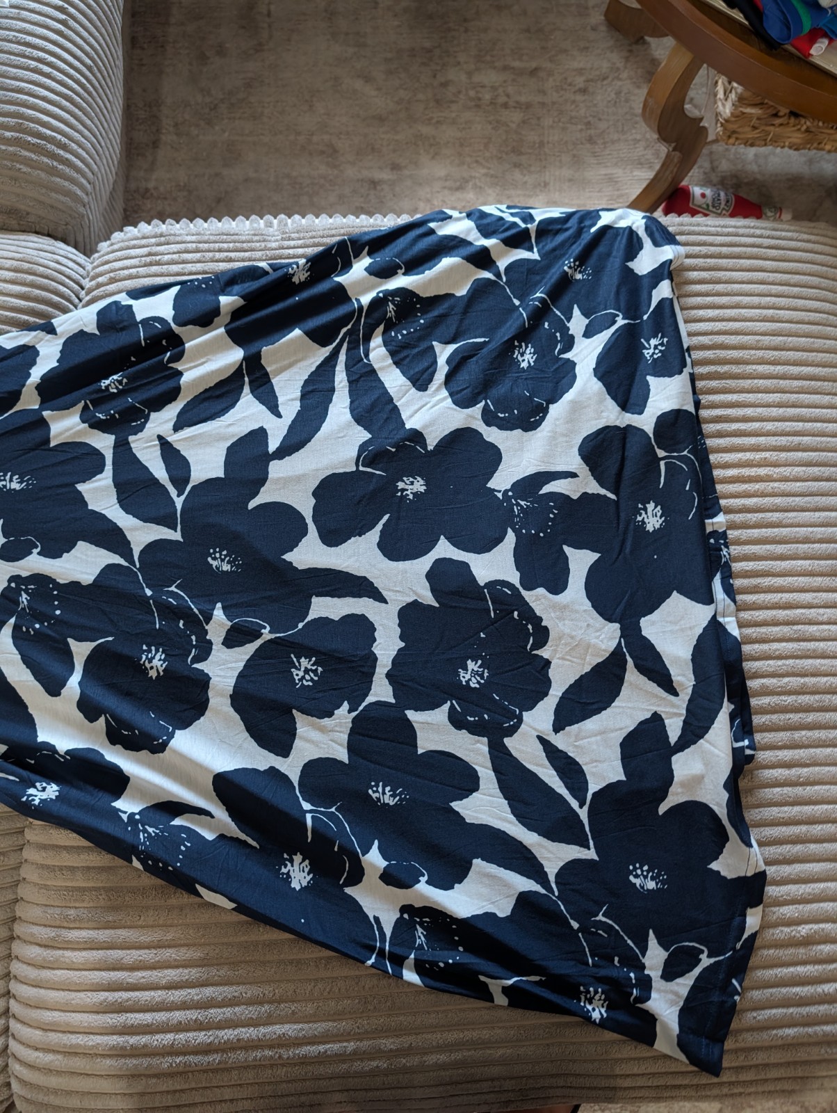 NWT ZABERRY Women’s Navy/White Floral Short Sleeve Round Neck Maxi Dress Size M