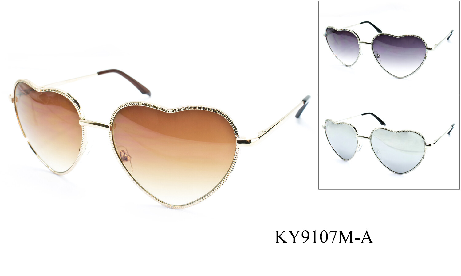 Heart Shape Sunglasses Metal Frame High Quality Spring Hinged UV Protected