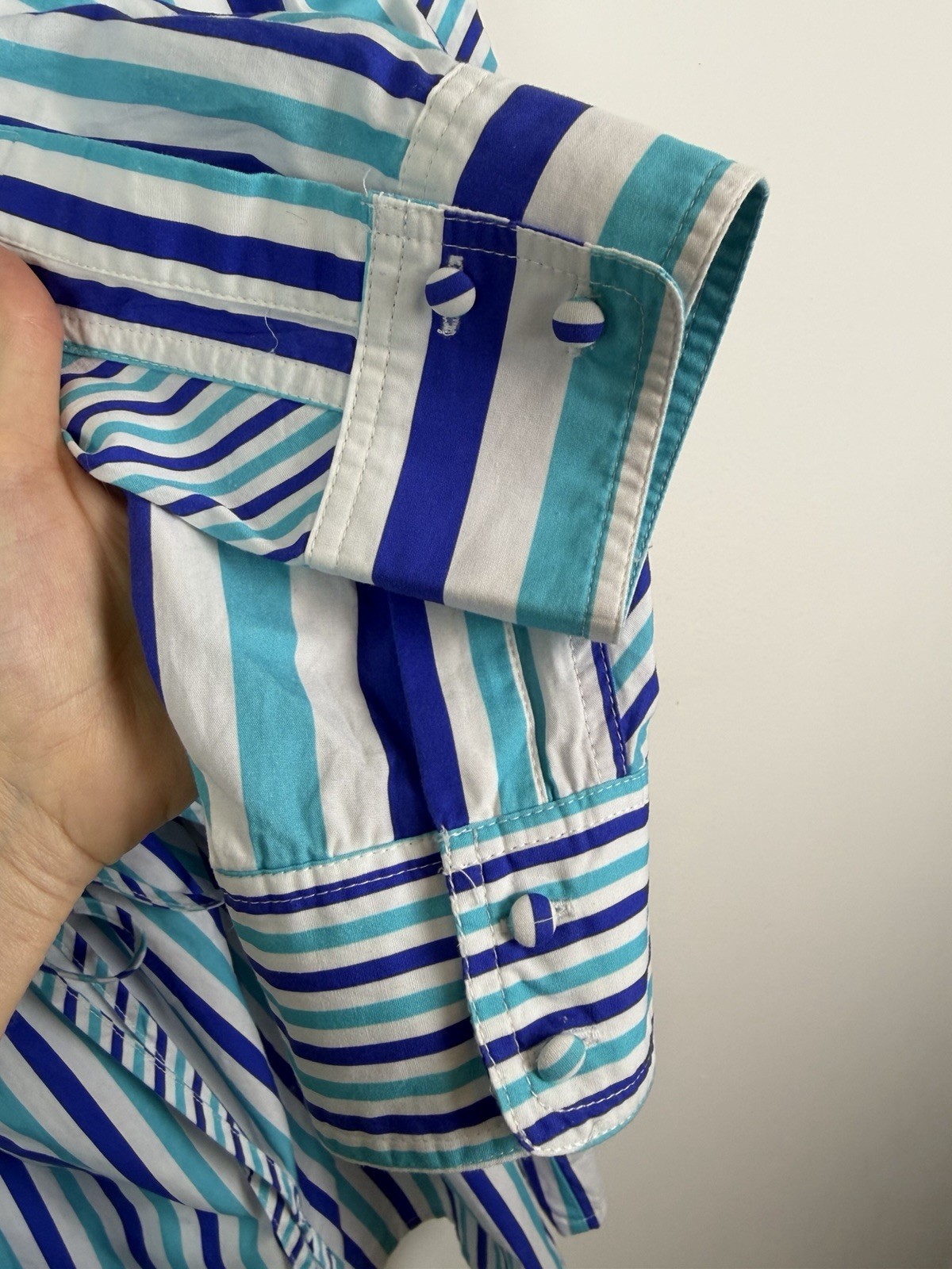 Solid & Striped The Emerson Poplin Shirt Dress in Mixed Stripe Cerulean Size M