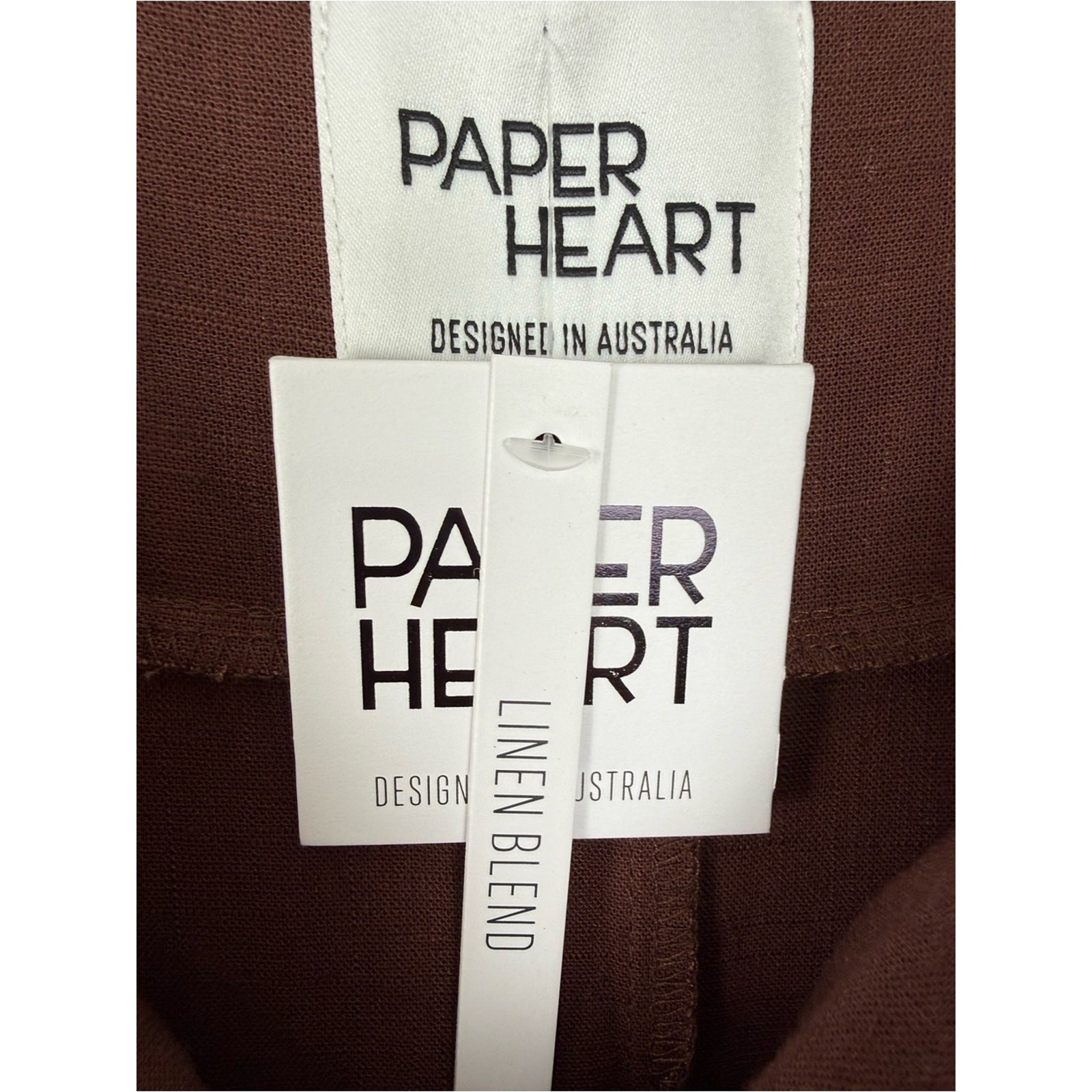 NWT Paper Heart LINEN Blend Chocolate Brown Maxi Dress with Adjustable Straps M