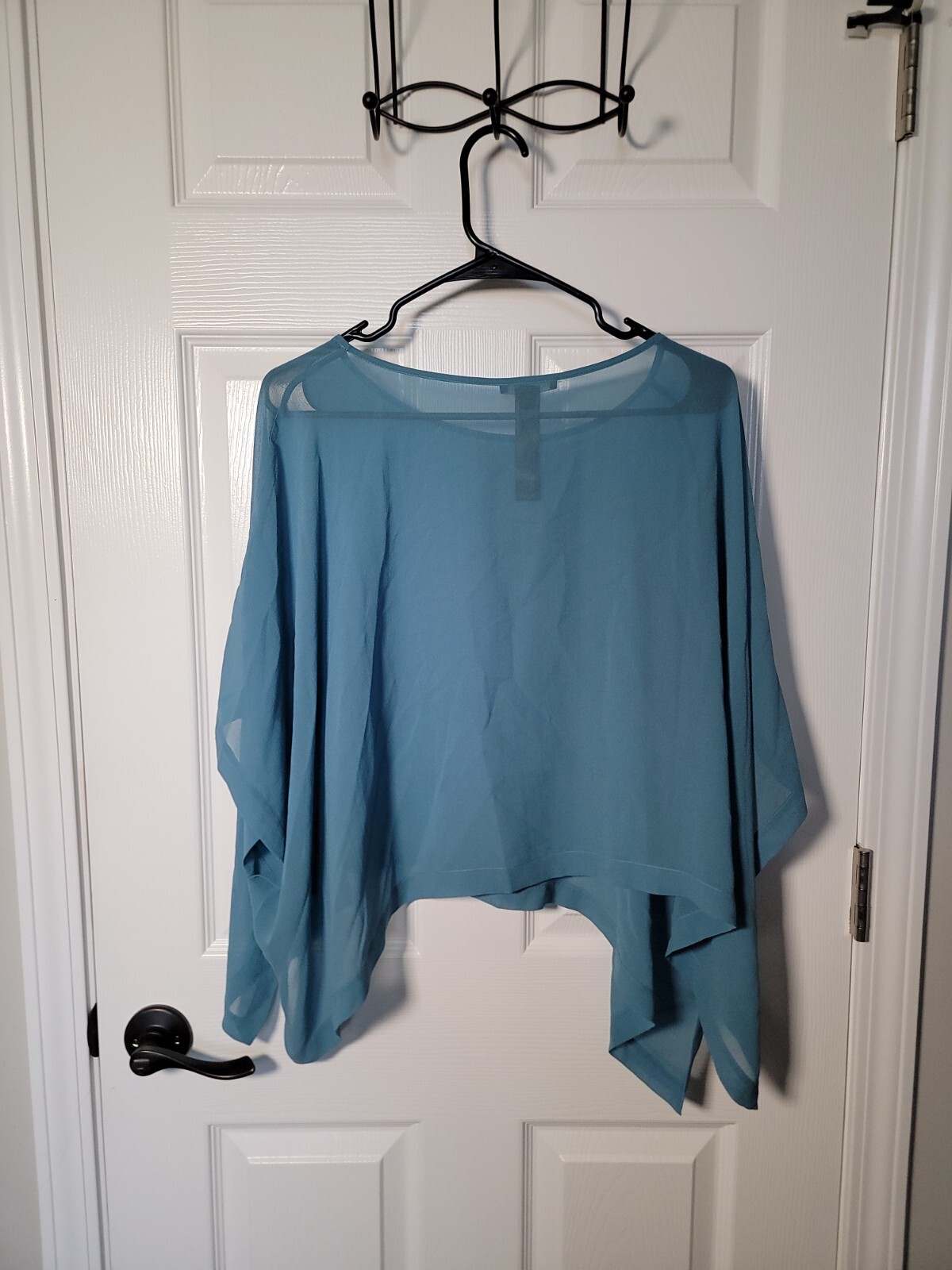 Eileen Fisher Geran Sheer Silk Georgette Bateau Neck Top Size Large/XL NWT $178