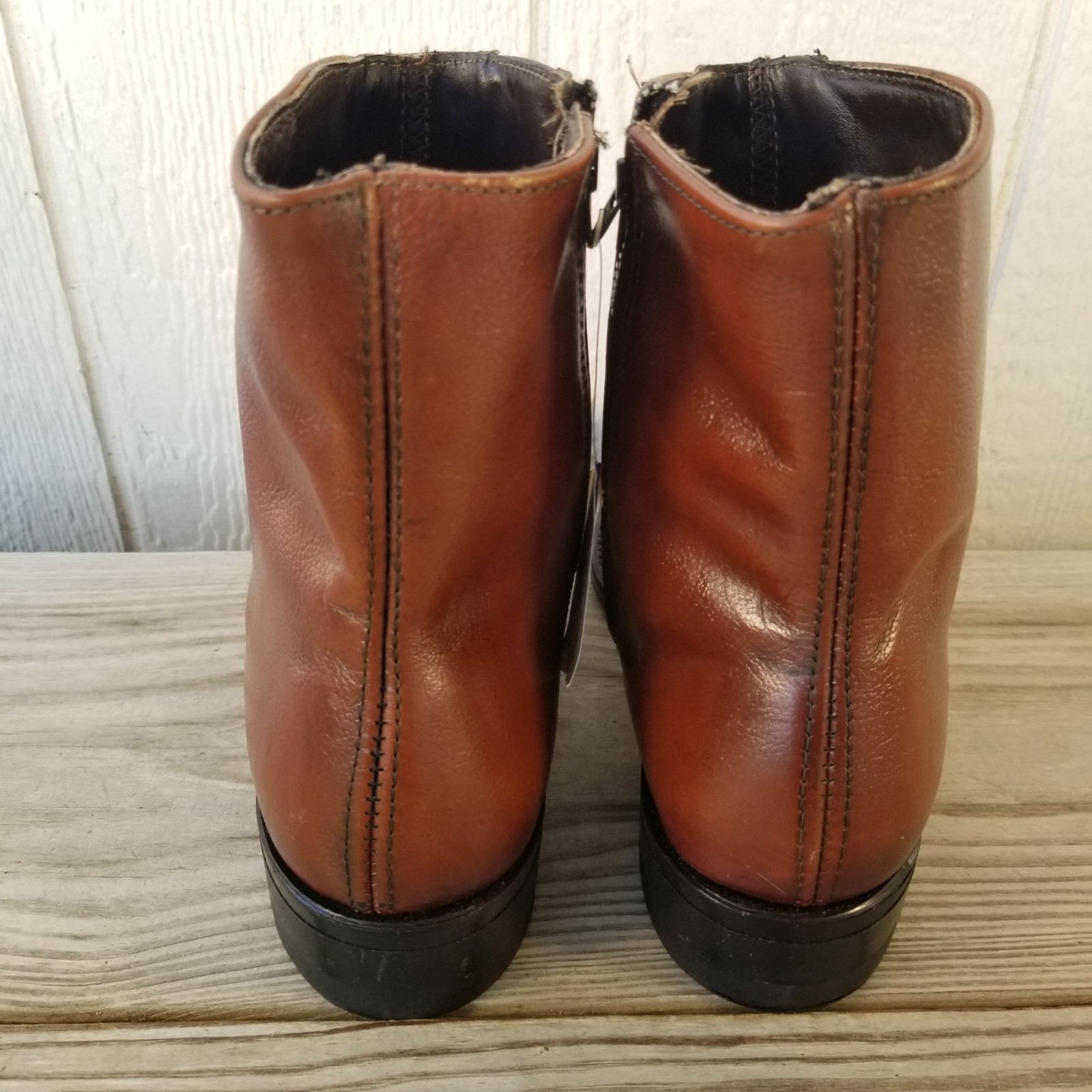 Lehigh Classic Mens Brown Leather Ankle Side Zip Boots Steel Toe 9 E 1785 USA