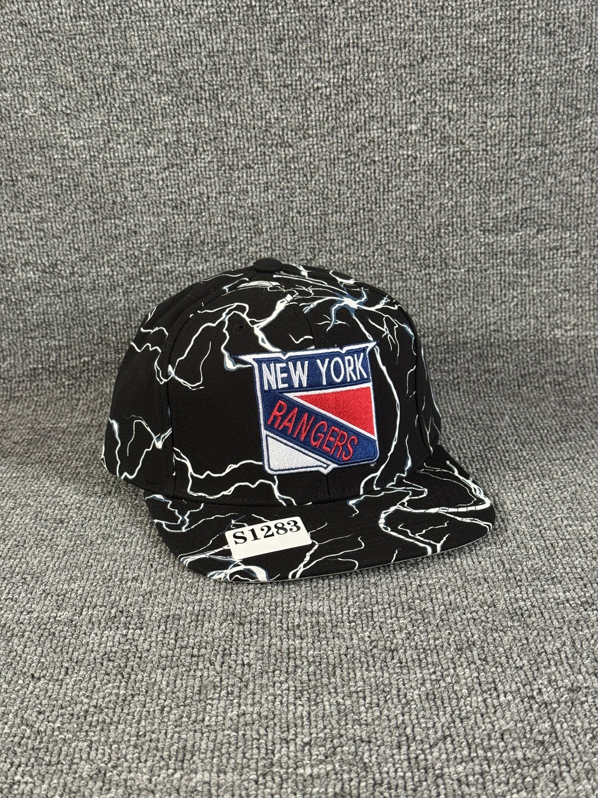 Mitchell & Ness NY Rangers Snapback Flat Brim Black Hat Adjustable